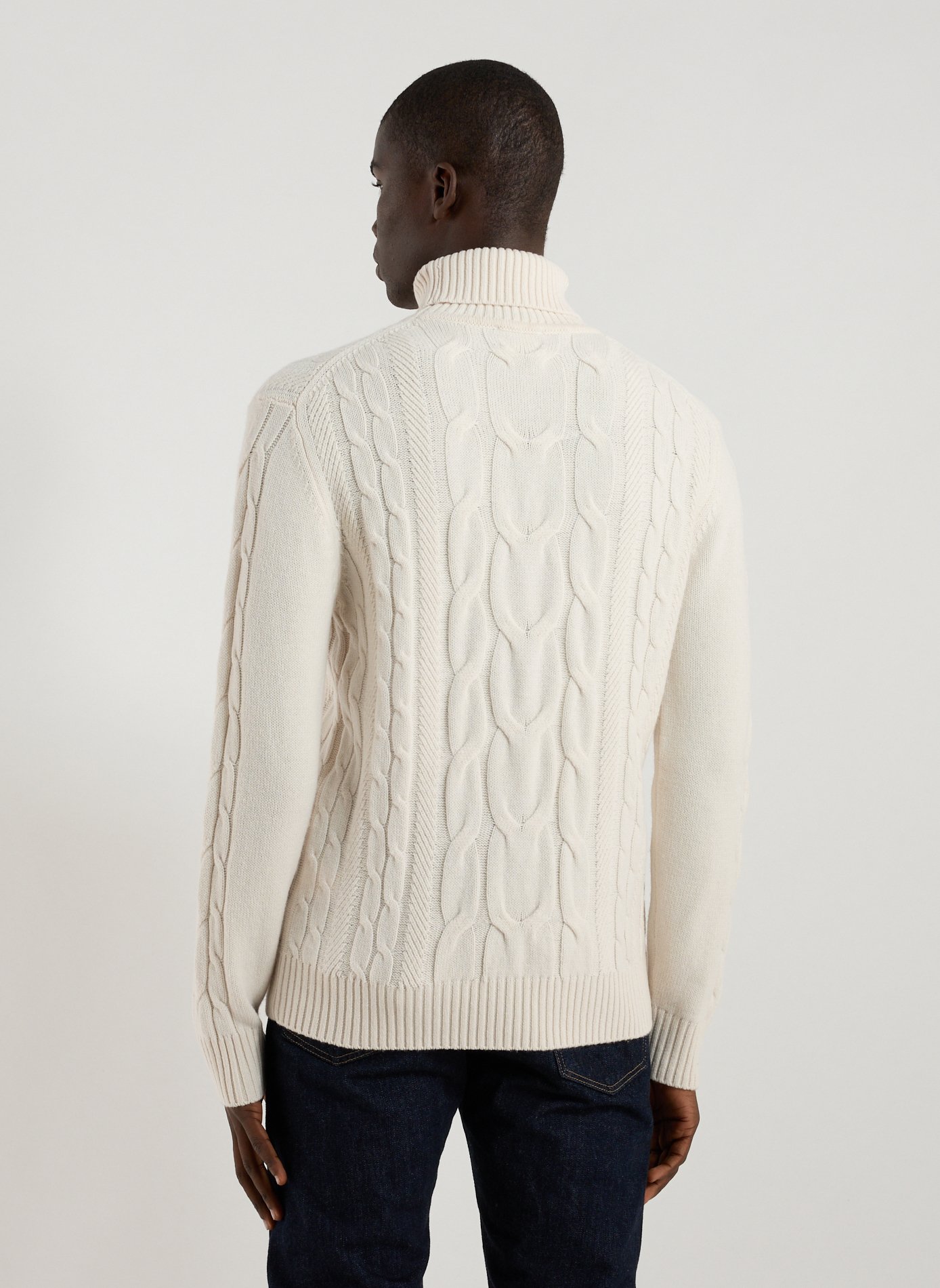 Wool and cashmere turtleneck sweater HACKETT White