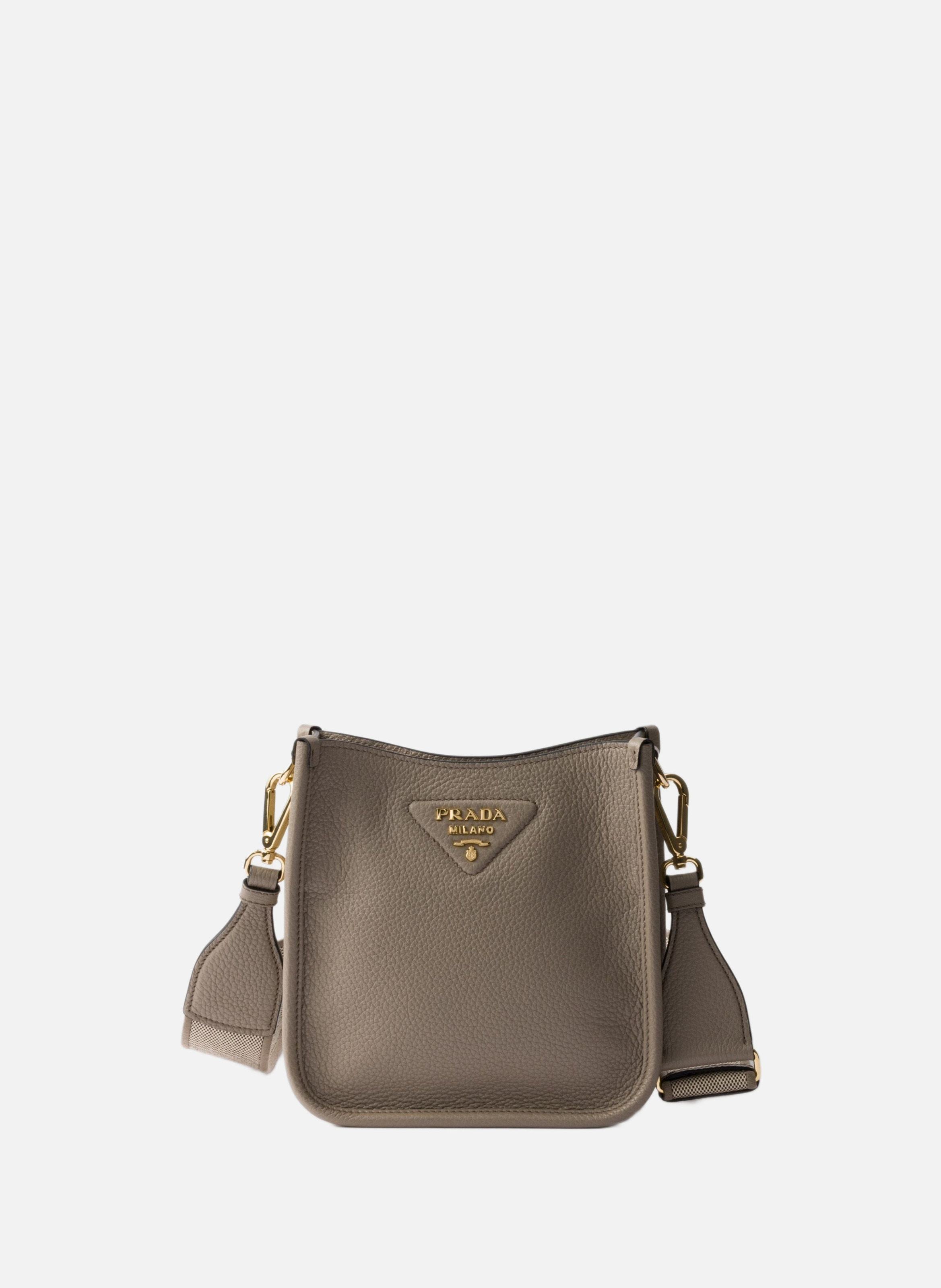 Mini sac porté épaule en cuir PRADA Gris