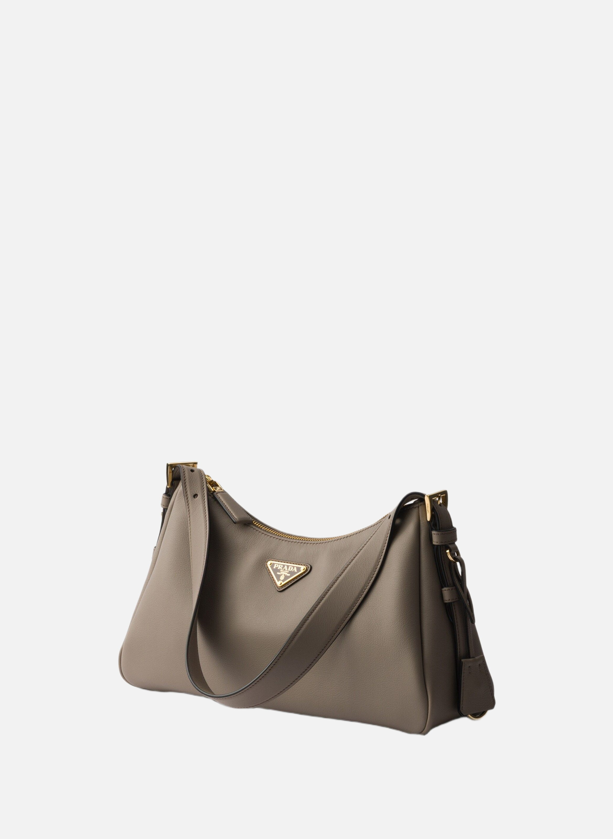 Sac porté épaule prada aimée en cuir PRADA Gris