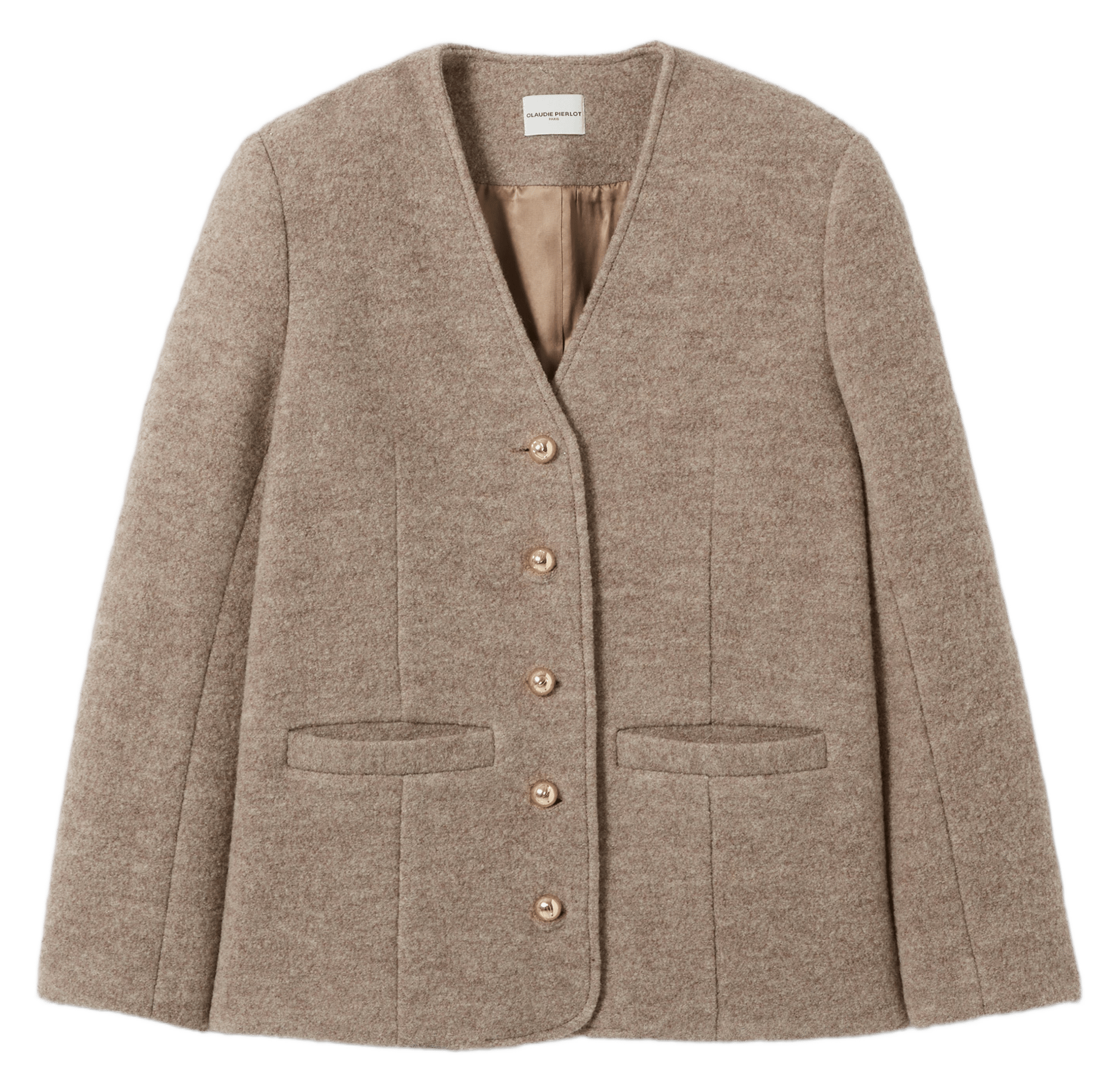 Veste droite en laine CLAUDIE PIERLOT Beige