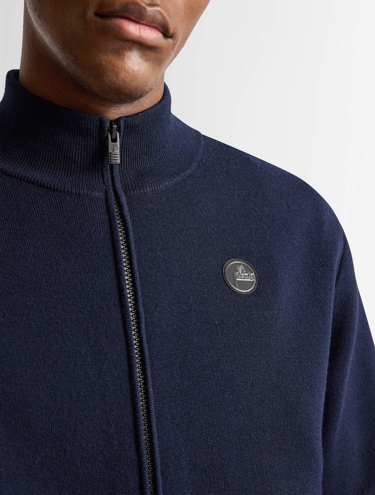 Gilet mayeul col montant coupe regular Bleu