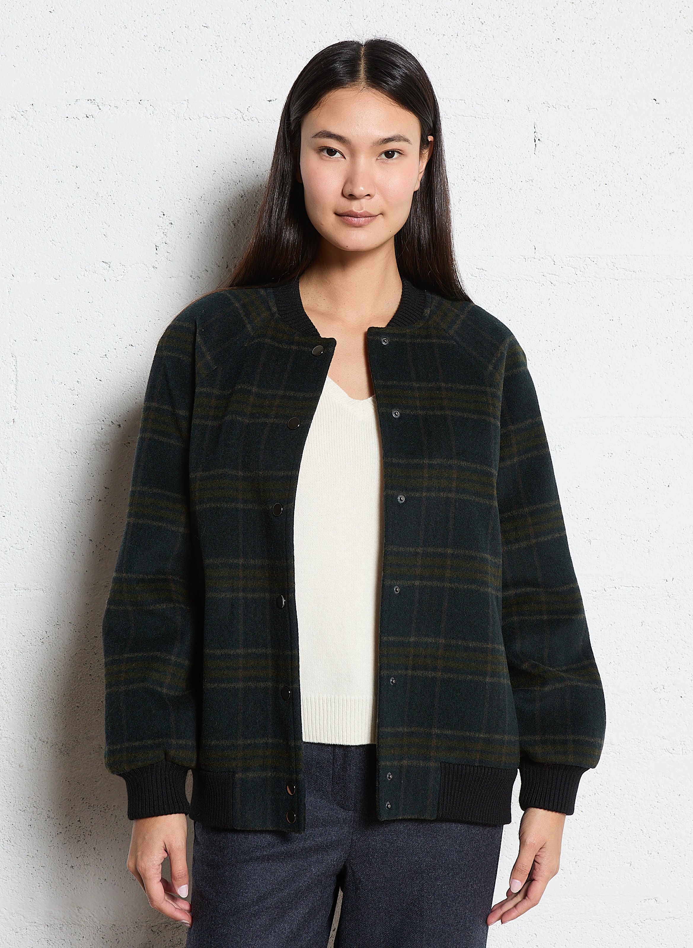 Blouson droit en laine mélangée kim MAISON 123 Bleu