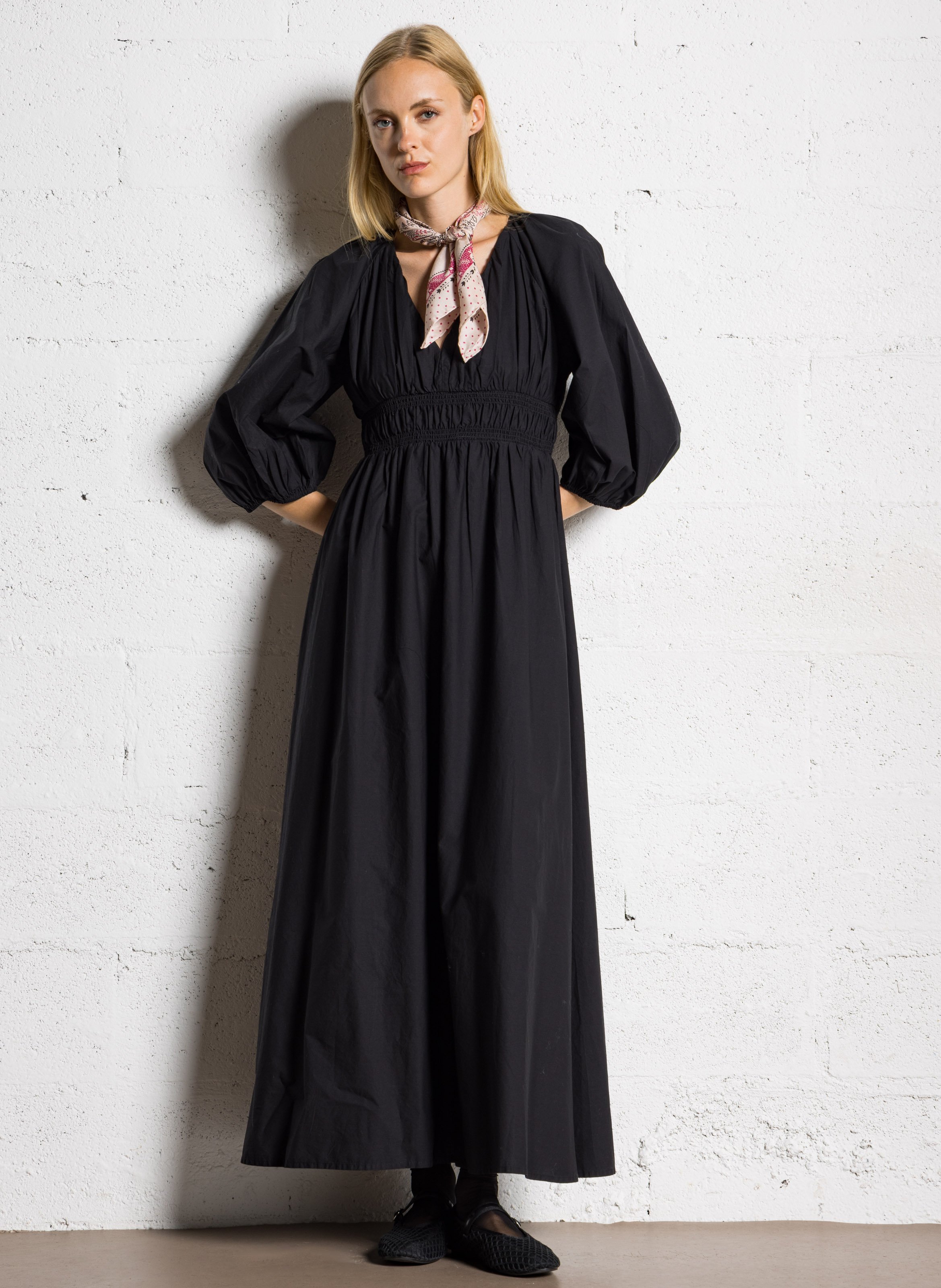 Robe longue en coton raison MAISON 123 Noir