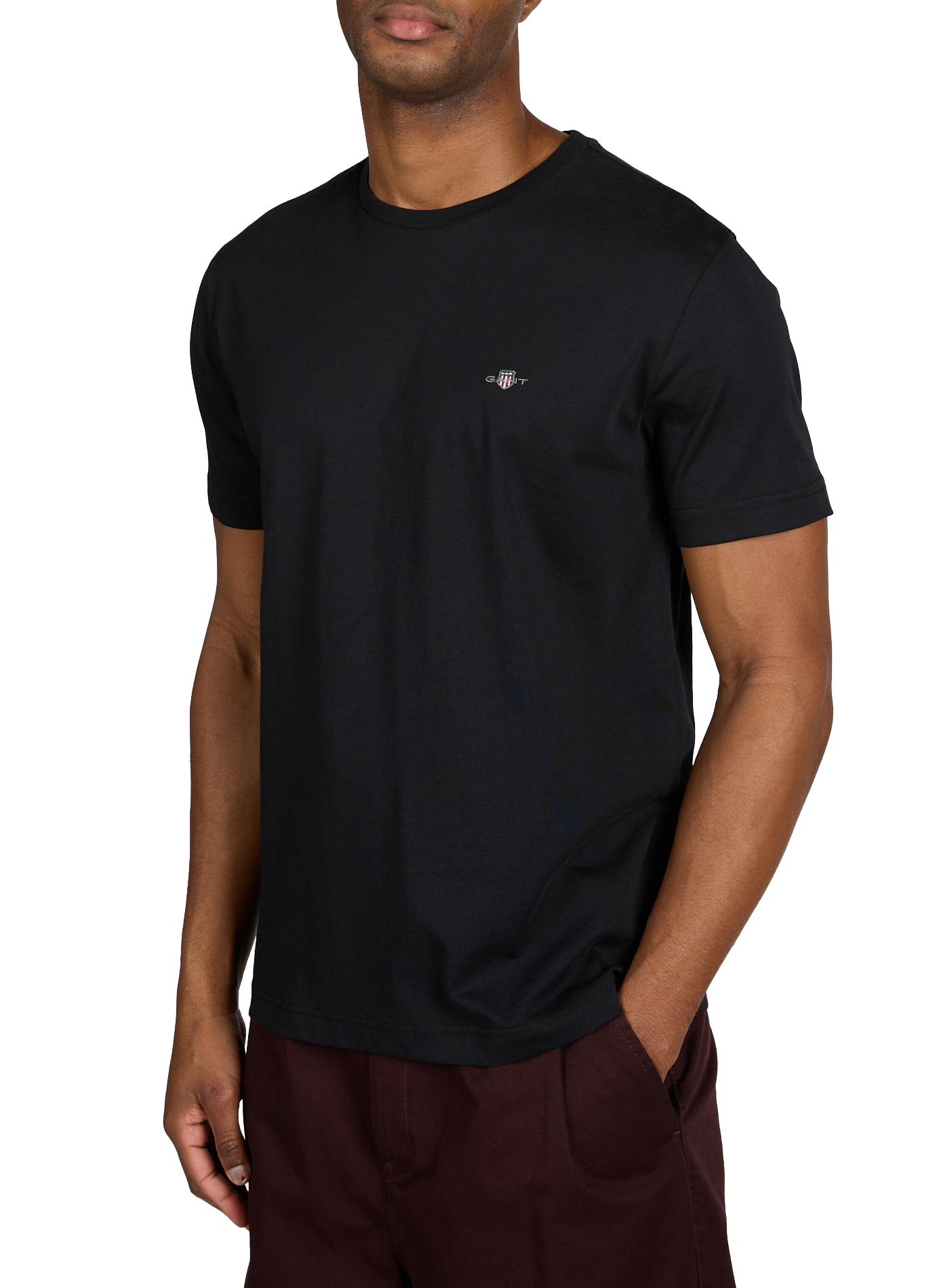 T-shirt uni en coton GANT Noir