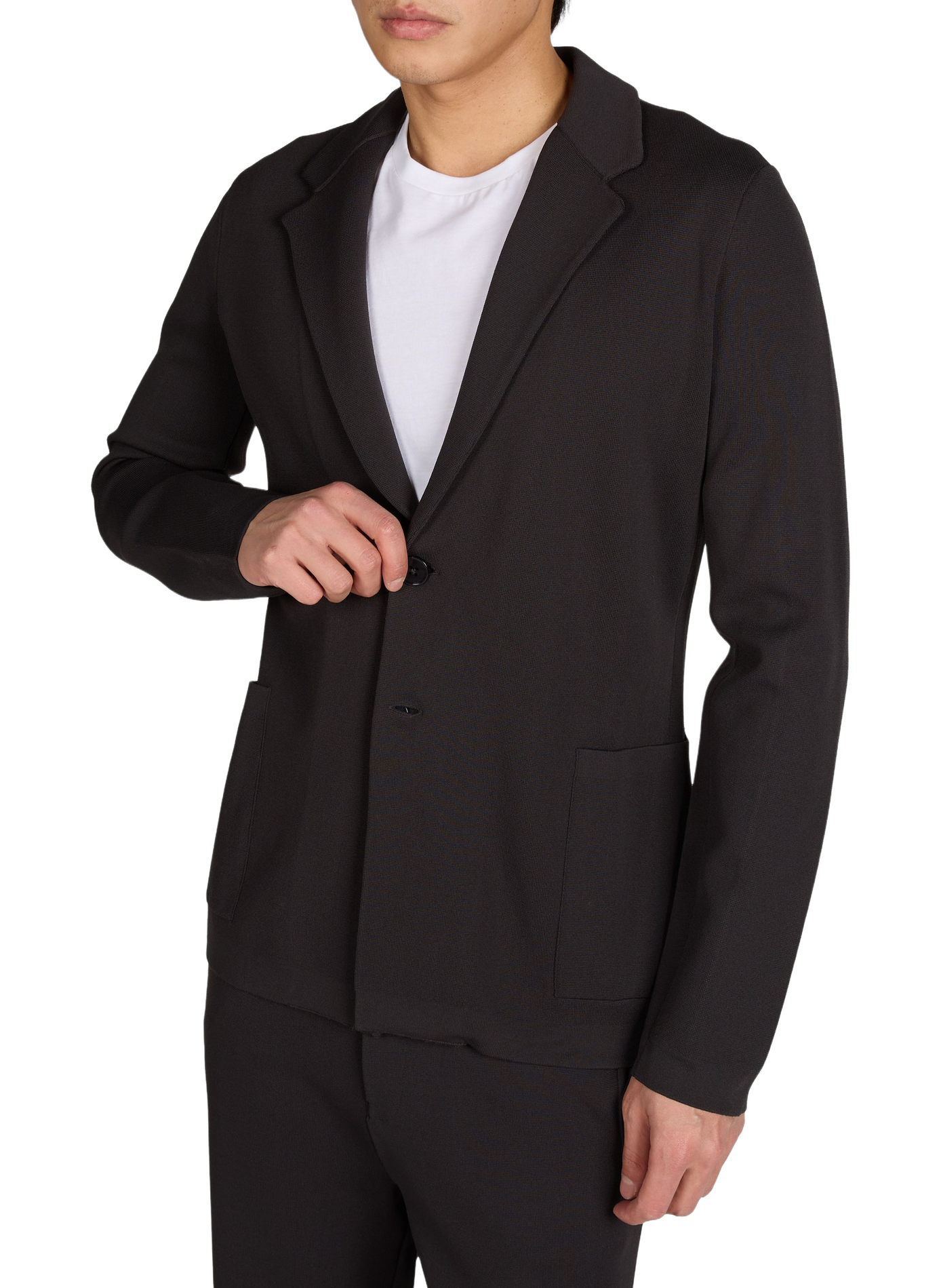 Veste unie à col tailleur EMPORIO ARMANI Gris