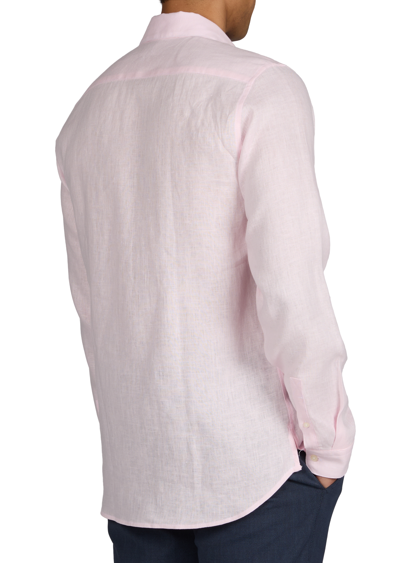 Slim-fit linen shirt AU PRINTEMPS PARIS Pink