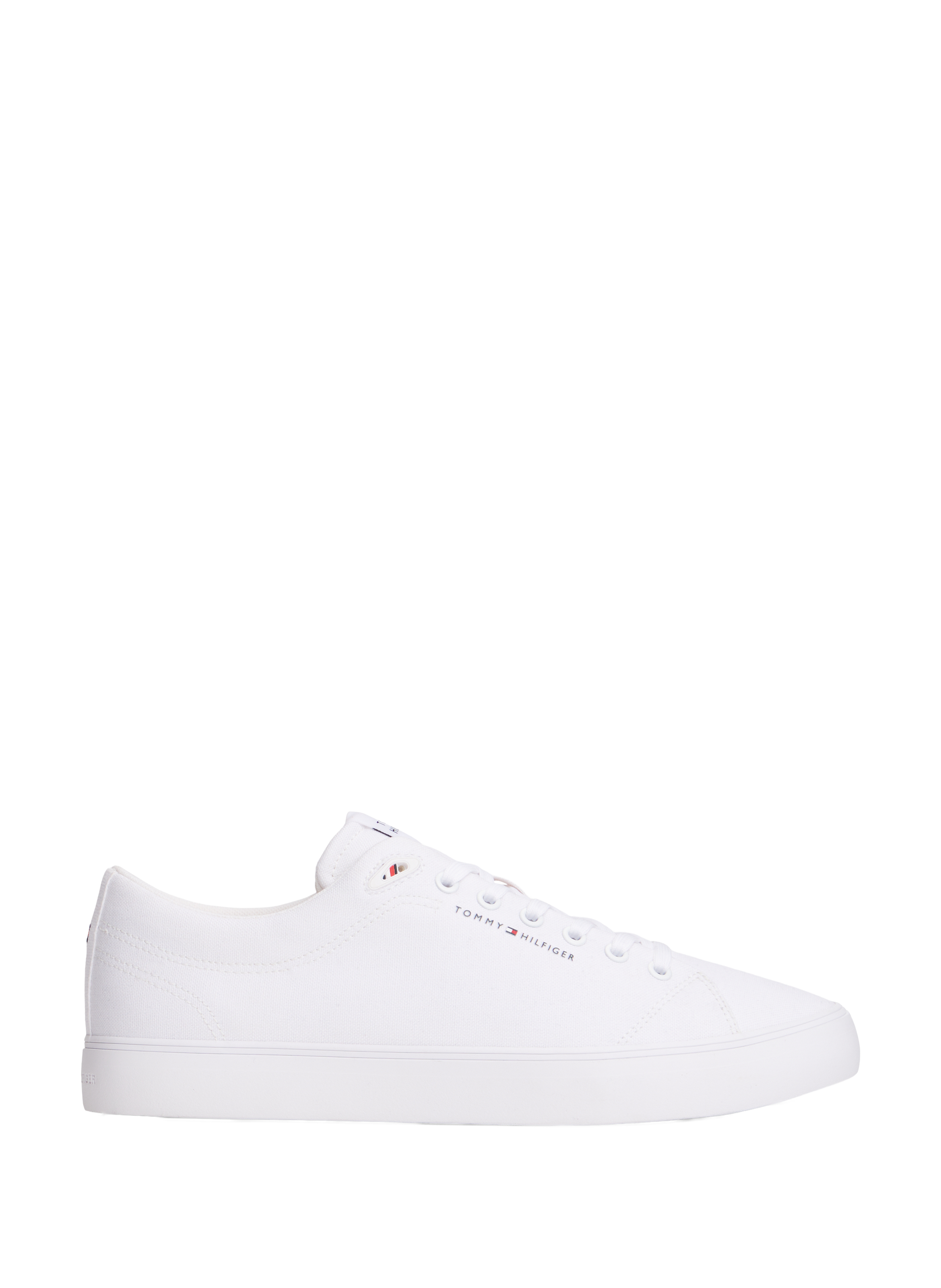 Low-top canvas sneakers with recycled logo TOMMY HILFIGER White