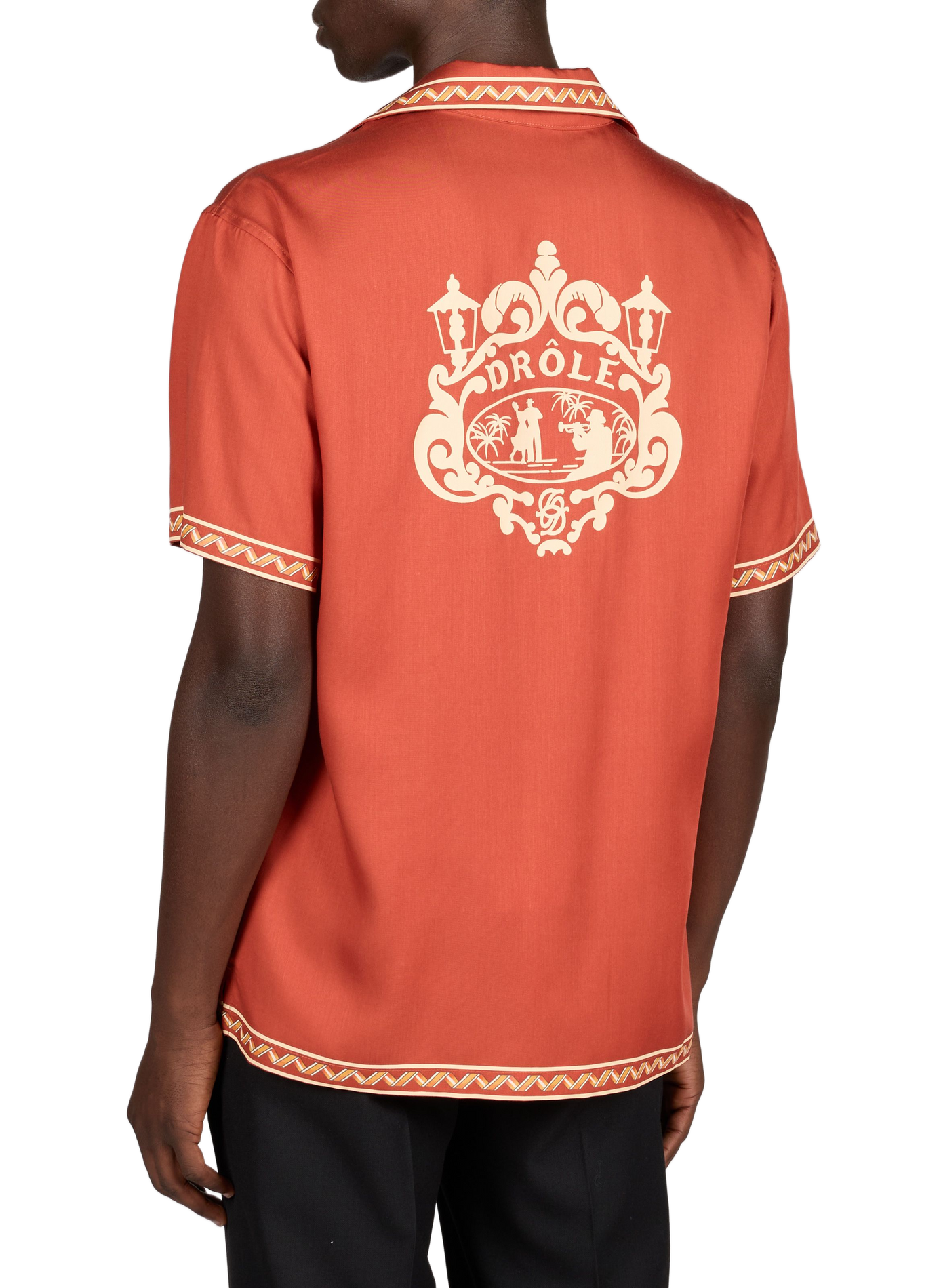 Chemise à imprimé en lyocell DROLE DE MONSIEUR Marron