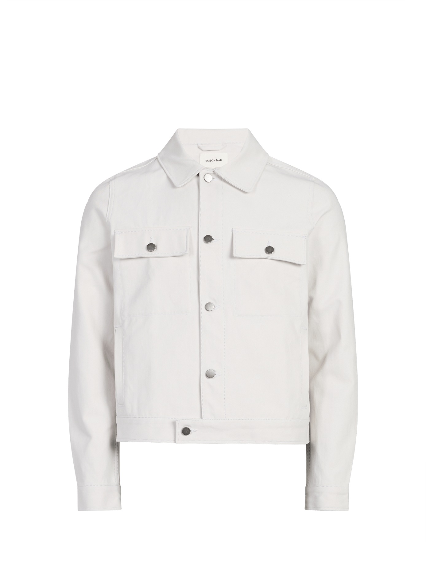 Straight cotton denim jacket SAISON 1865 Beige