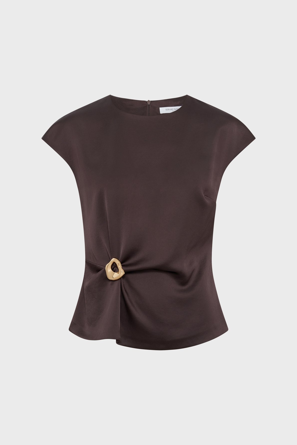 Top drapé à bijou doré - claudie GERARD DAREL Marron
