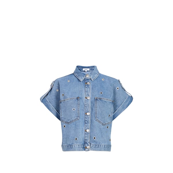 Chemise Lord cropped à manches courtes en coton Chemise Lord cropped à manches courtes en coton