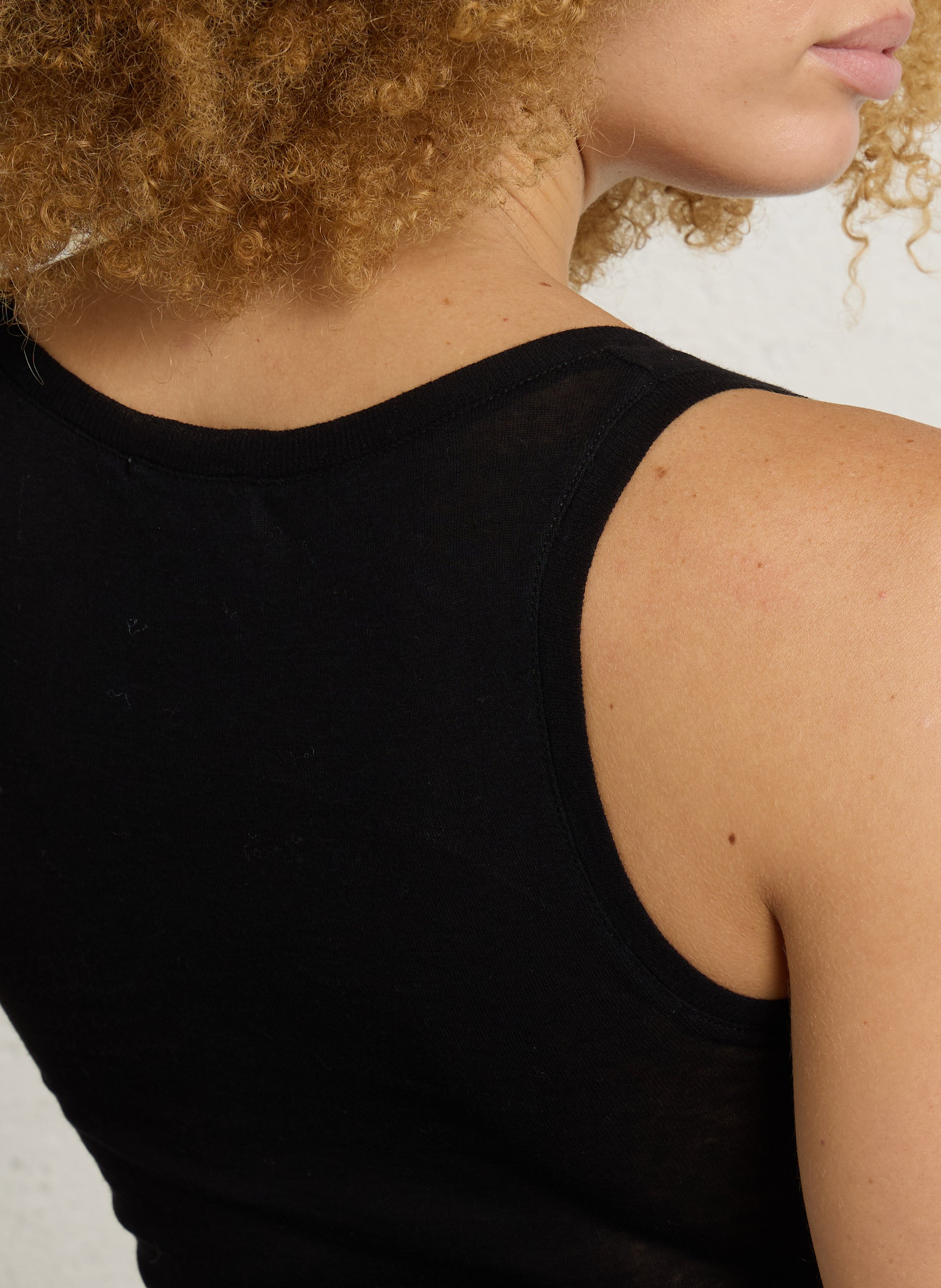 Débardeur à col rond en coton massachusetts AMERICAN VINTAGE Noir