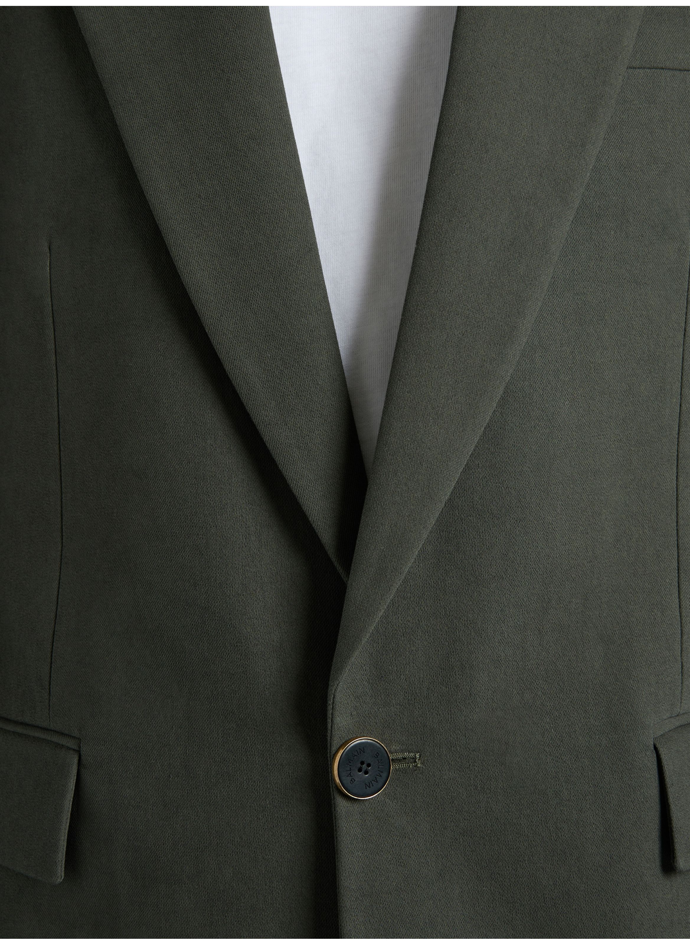 Veste 1 bouton en sergé de coton BALMAIN Vert