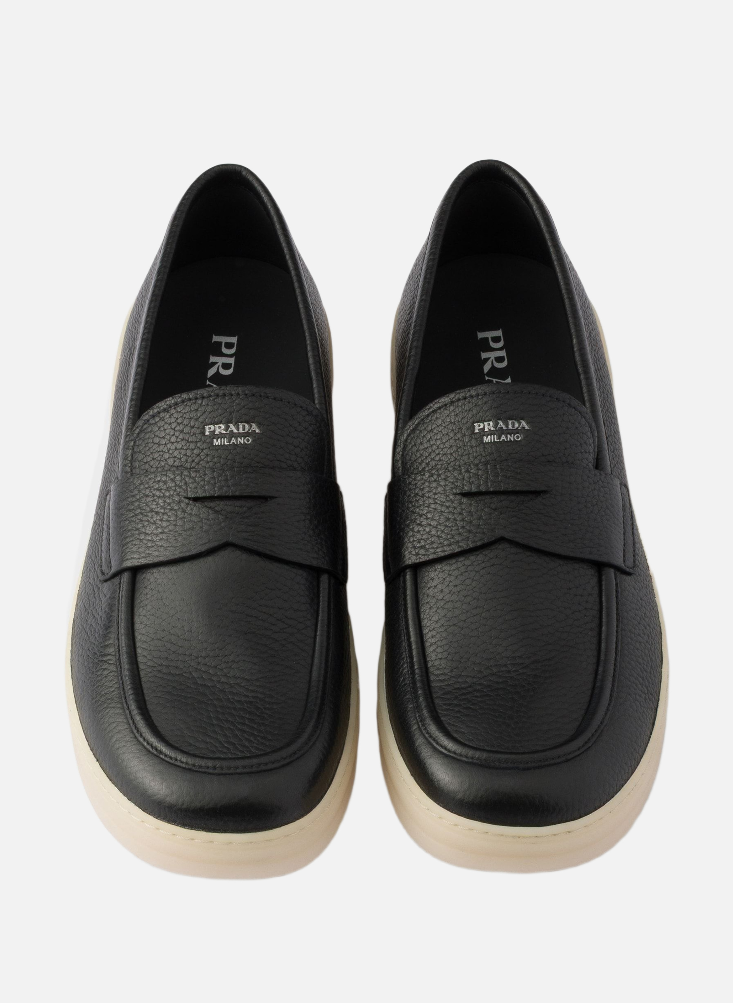 Mocassins en cuir PRADA Noir