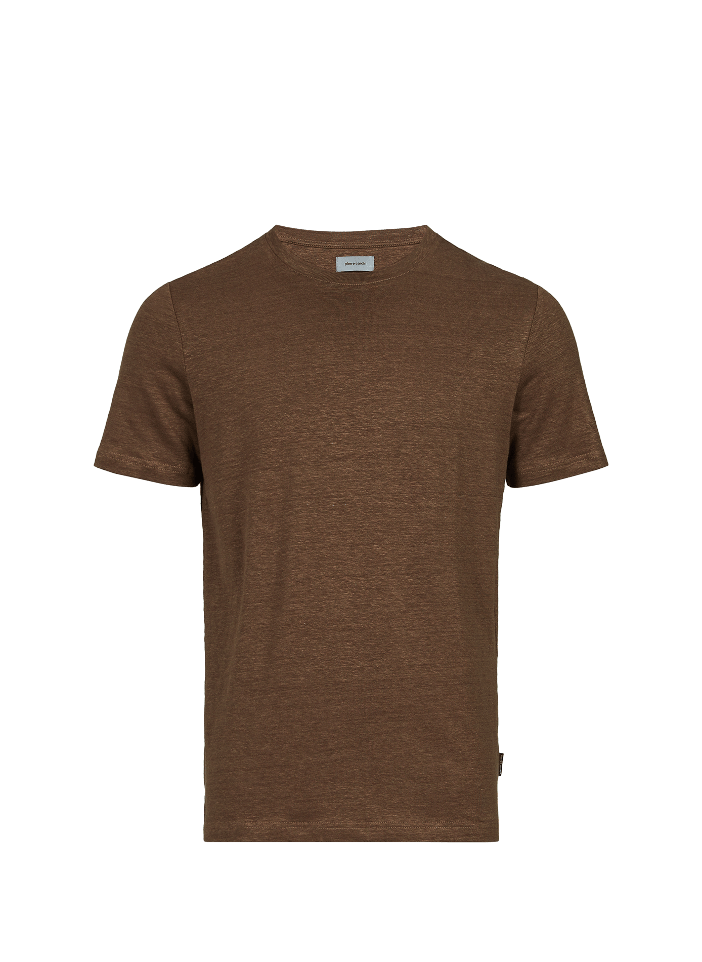 T-shirt manches courtes en lin mélangé PIERRE CARDIN Marron