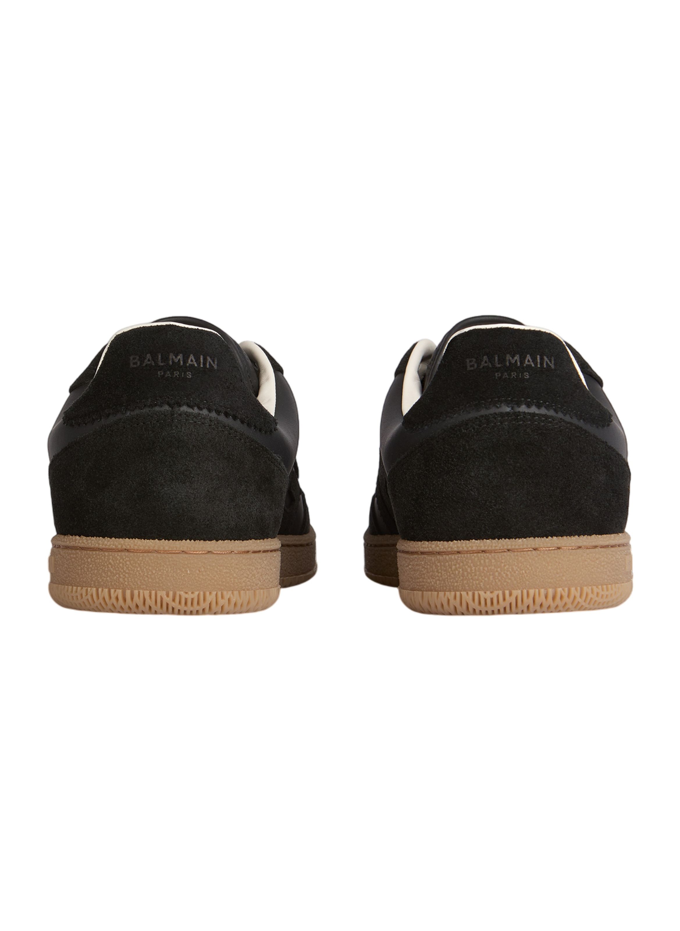 Baskets balmain swan en cuir suédé et lisse BALMAIN Noir