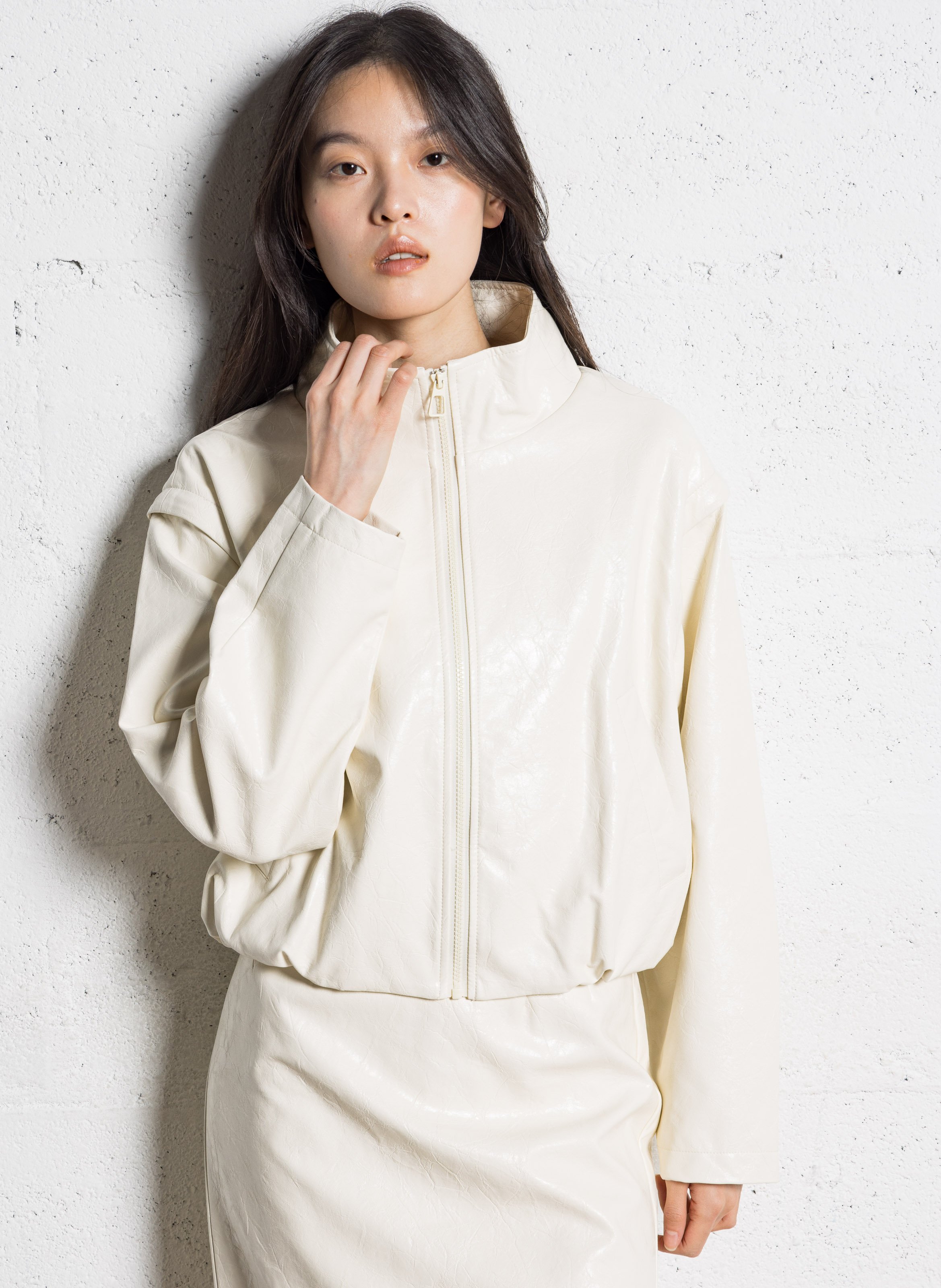 Blouson oversize col montant IKKS Blanc