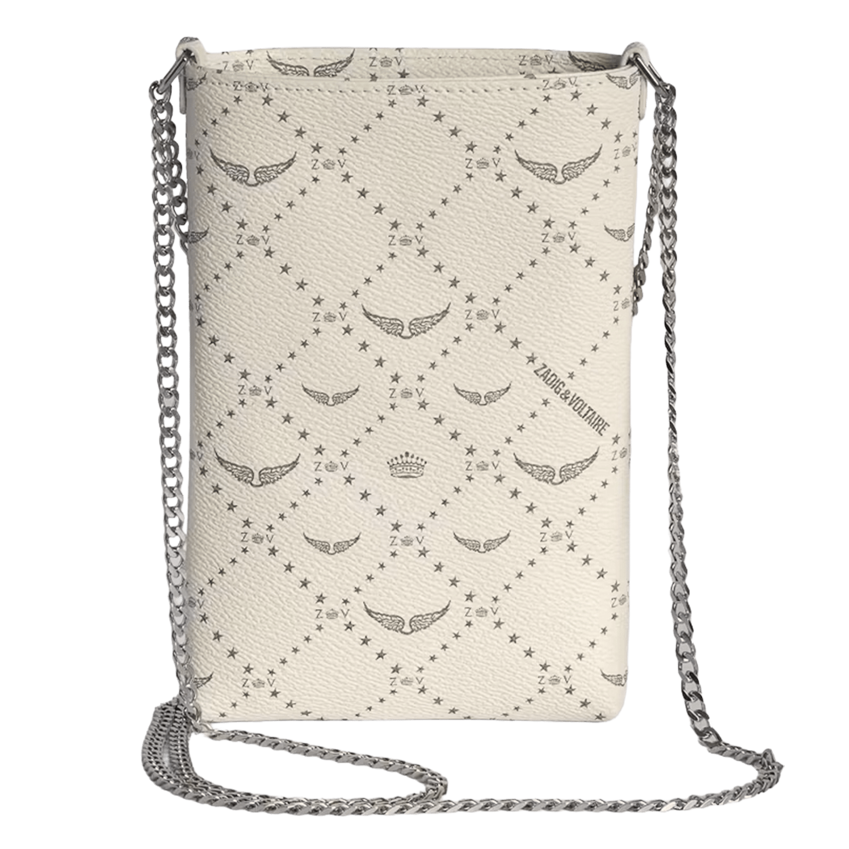 Telefoonhoesje van bedrukt leren rockprint ZADIG&VOLTAIRE Wit