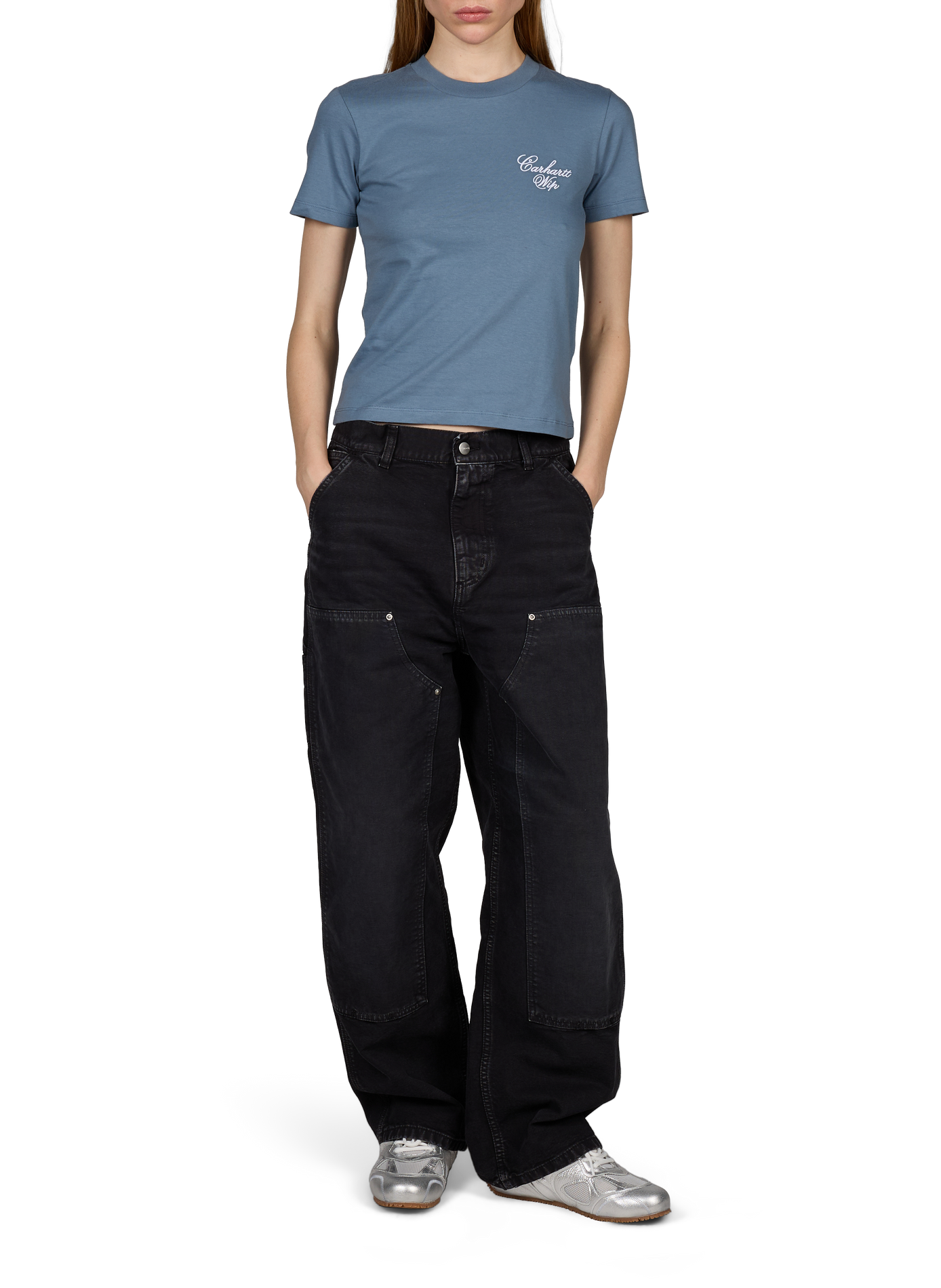 Kurzarm-Baumwollpullover CARHARTT WIP Blau