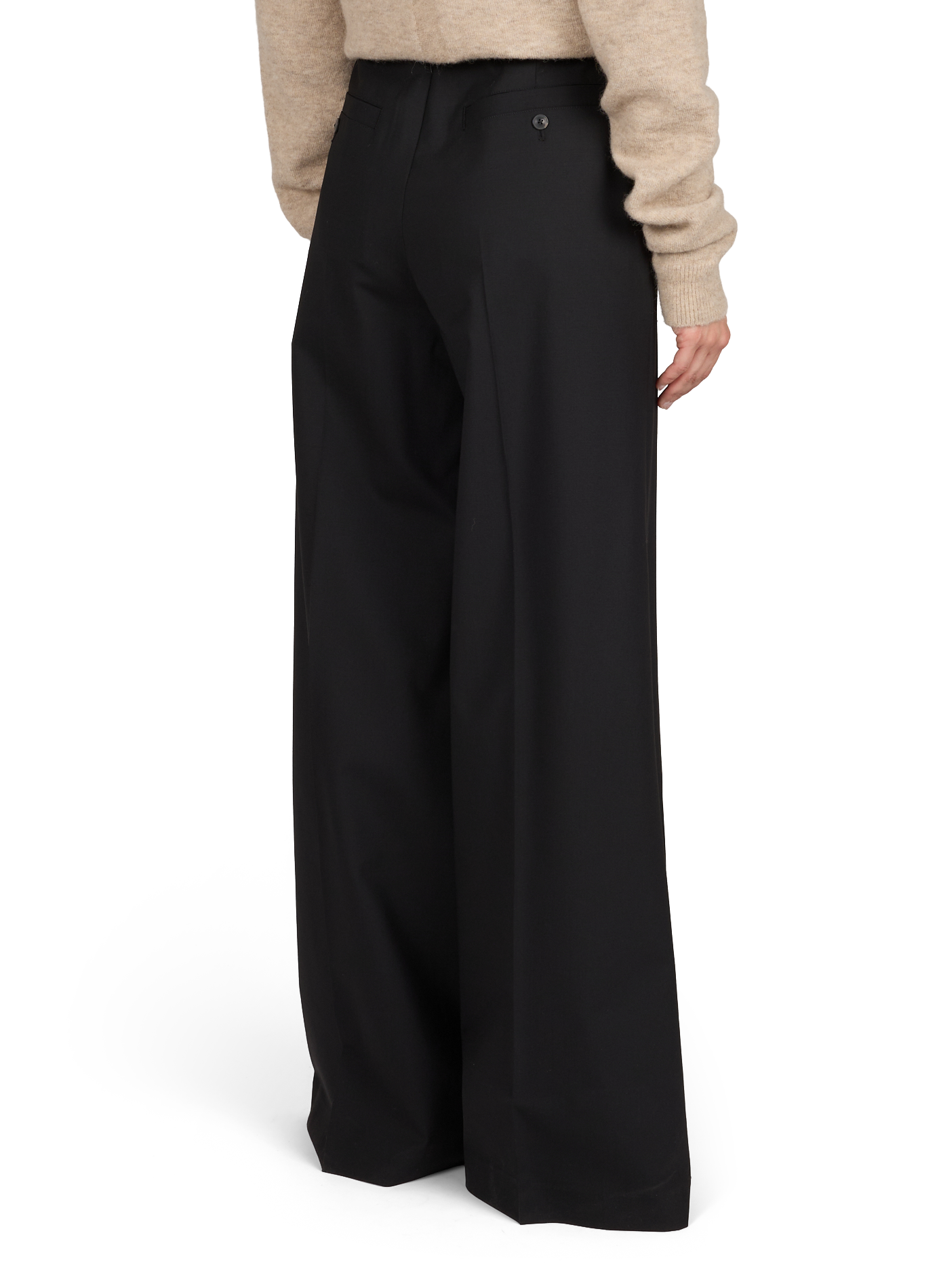 Pantalon évasé en laine vierge RICK OWENS Noir