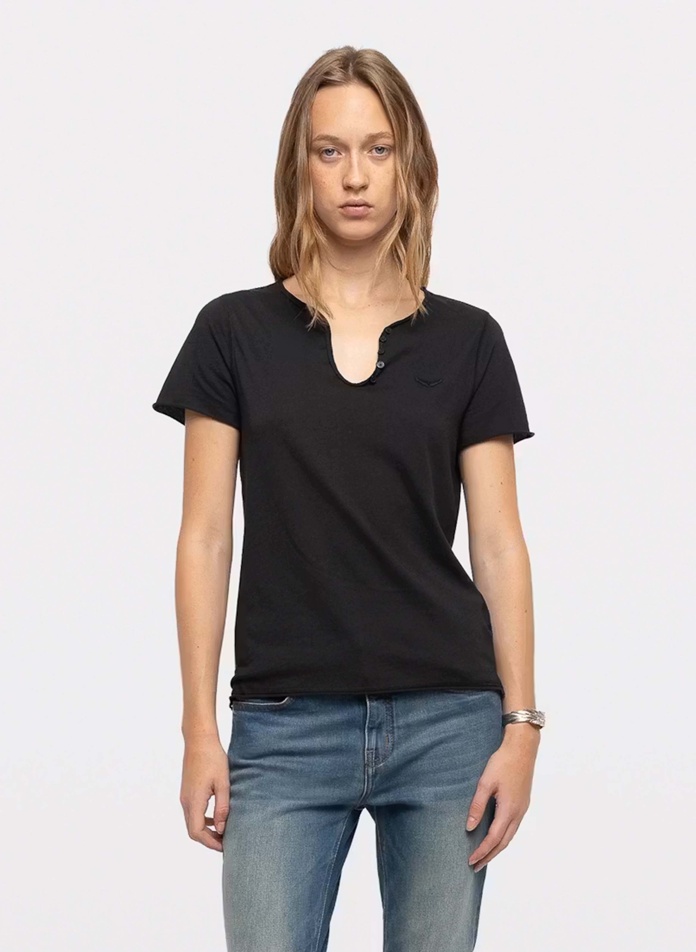 Recht T-shirt van katoen. ZADIG&VOLTAIRE Groen