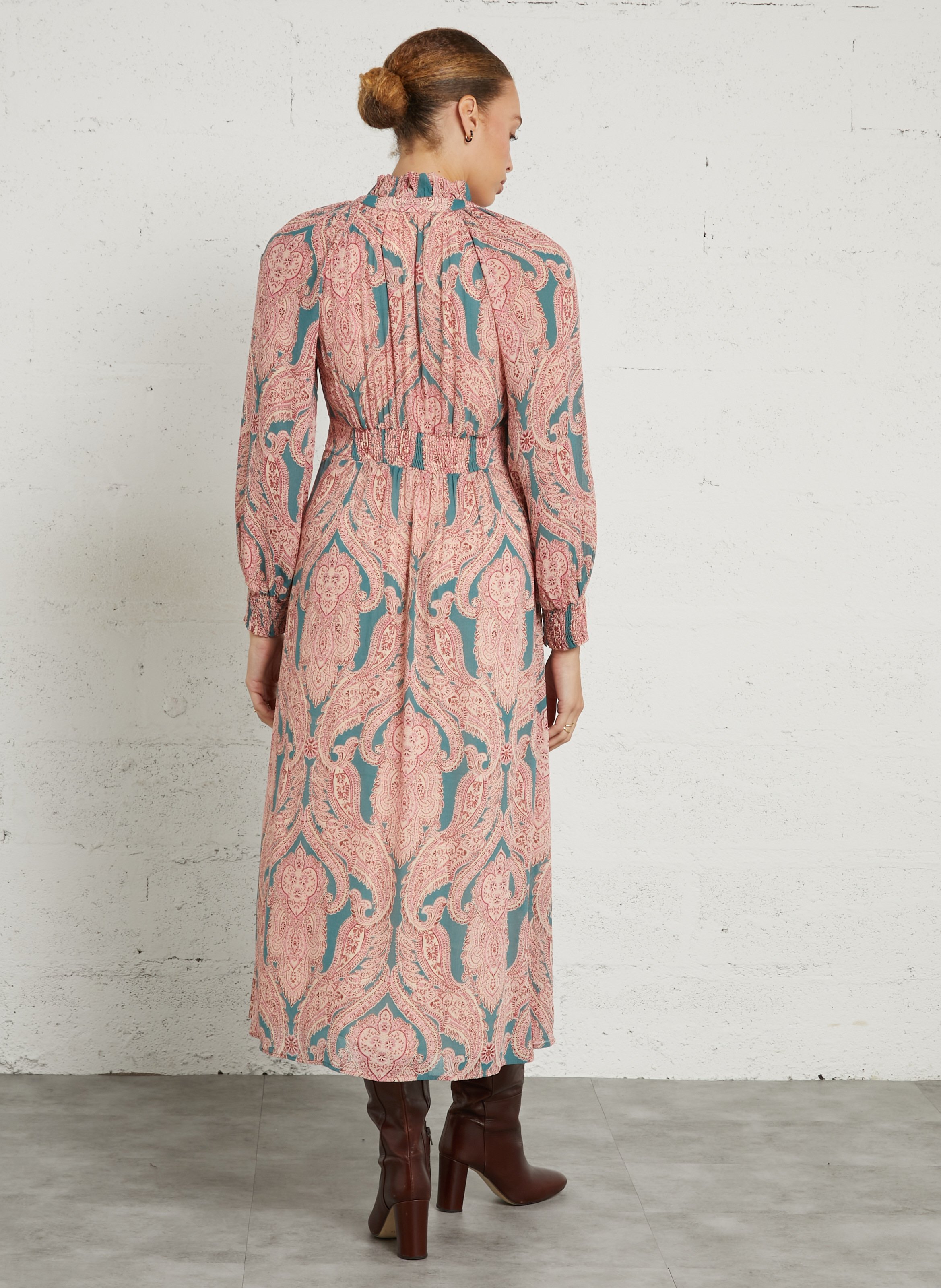 Maison 123 Maison 123 Robe longue droite fleurie pastel