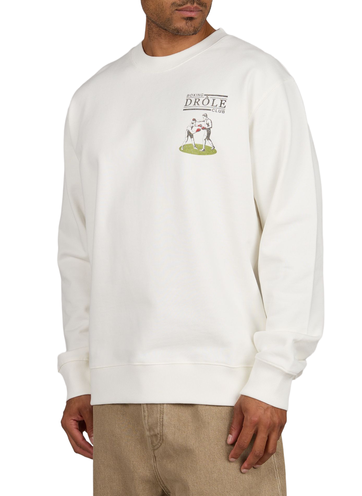 Oversized cotton motif sweatshirt DROLE DE MONSIEUR White