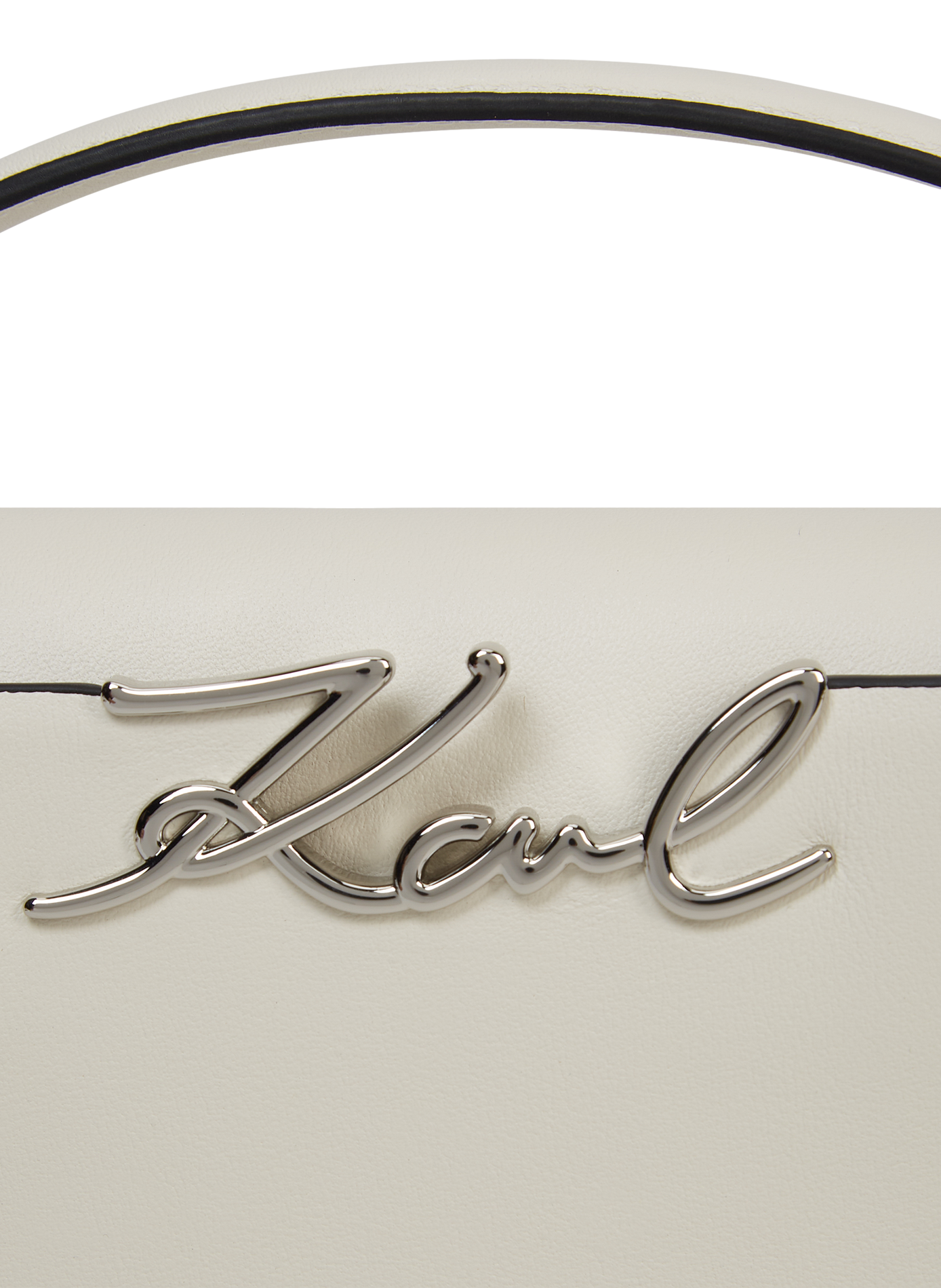 Lederhandtasche K/Signature Mini KARL LAGERFELD Beige