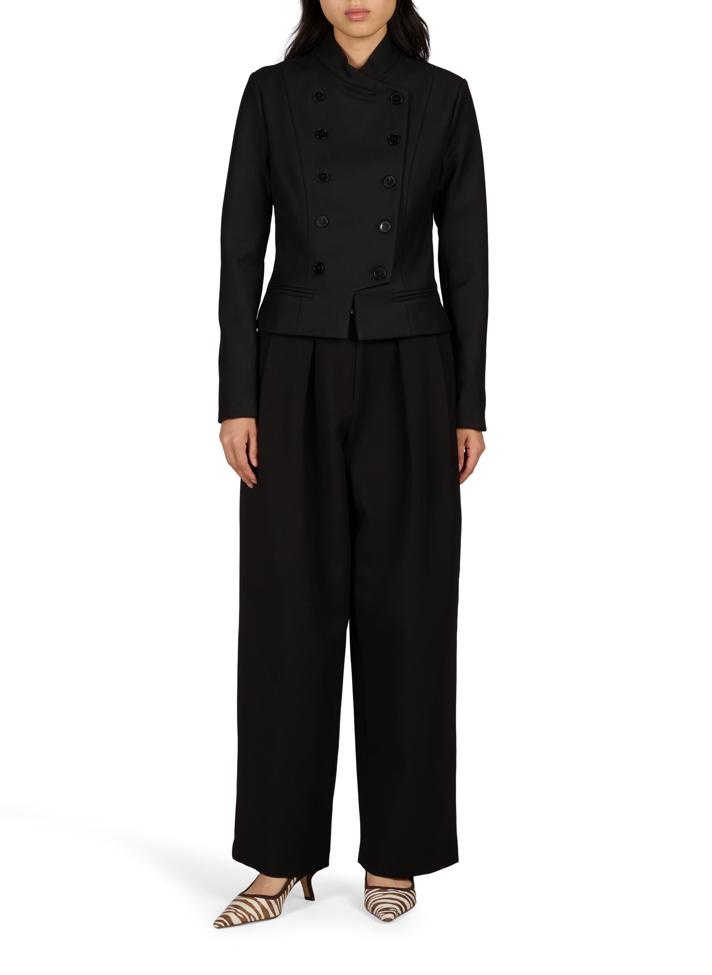 Einfarbiger taillierter Blazer GIMAGUAS Schwarz