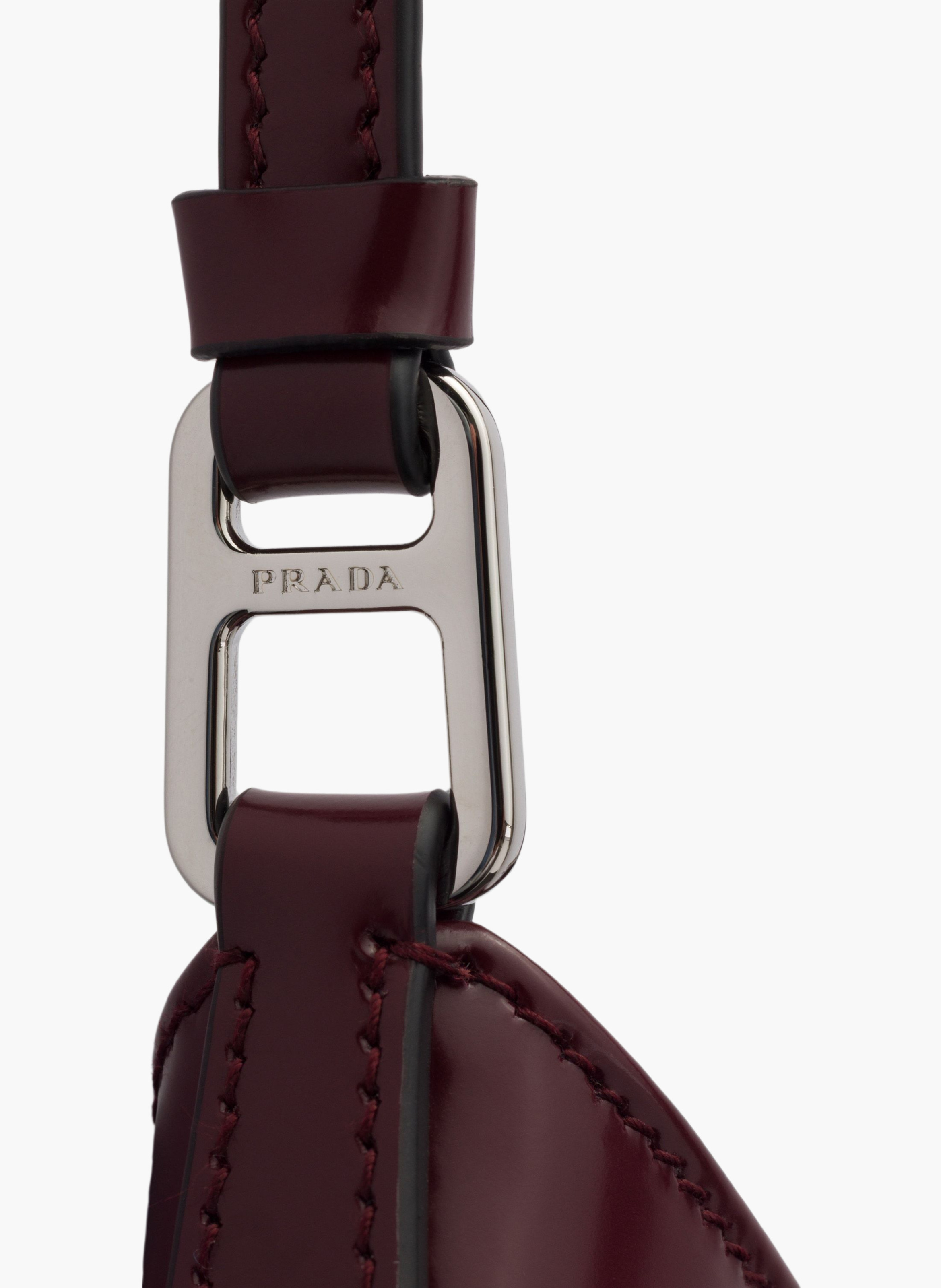 Sac porté épaule prada cleo en cuir brossé | Rouge PRADA Femme