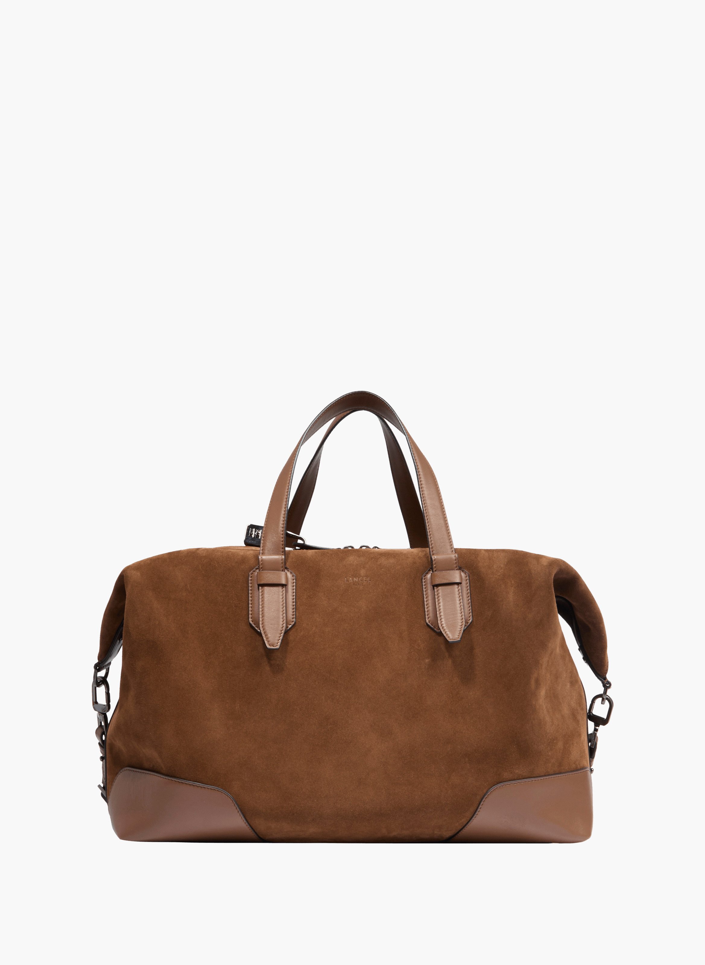 Sac weekend zippé charlie de lancel en cuir LANCEL Marron