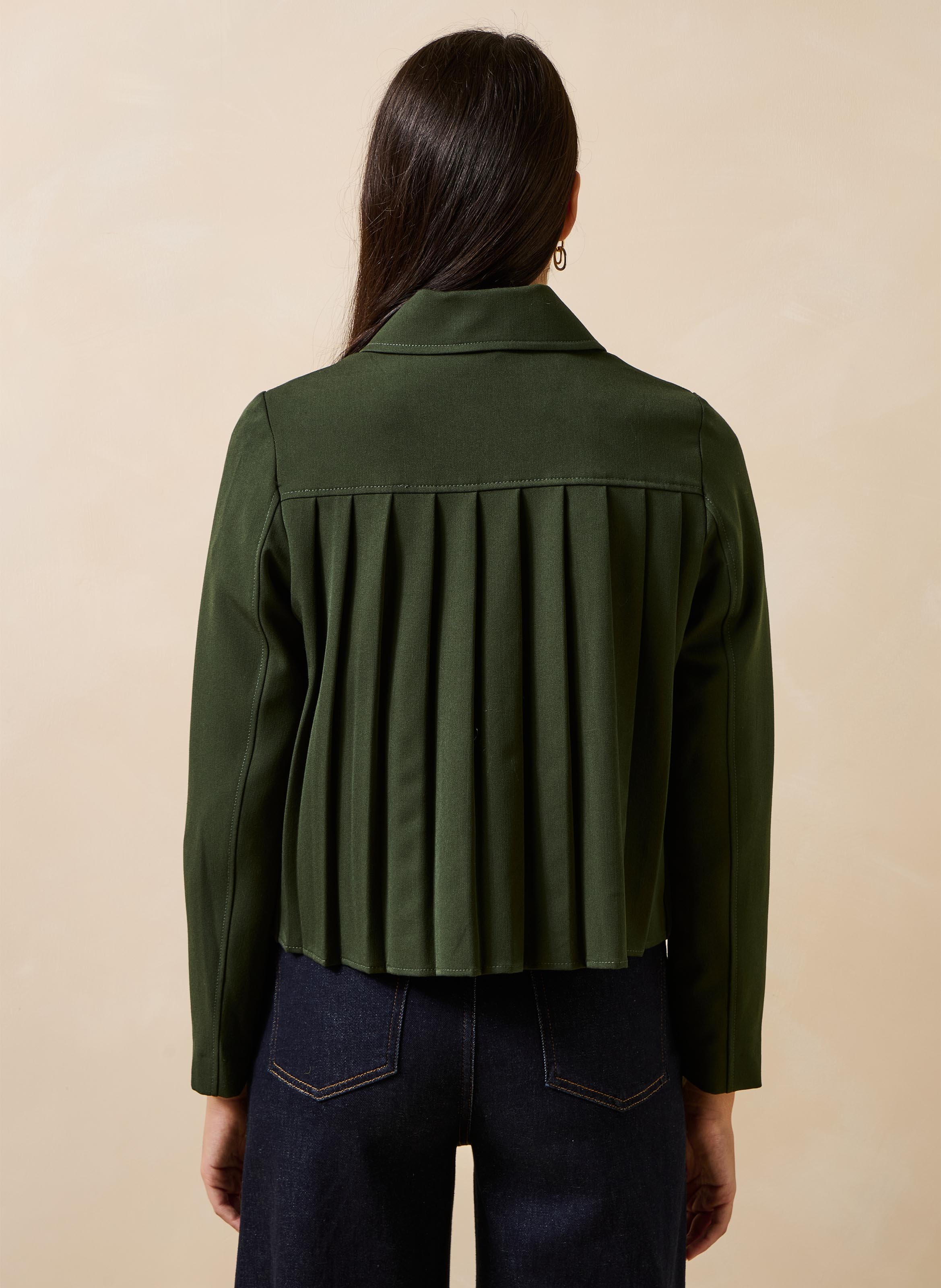 Rechte jas met klassieke kraag LA FEE MARABOUTEE Groen