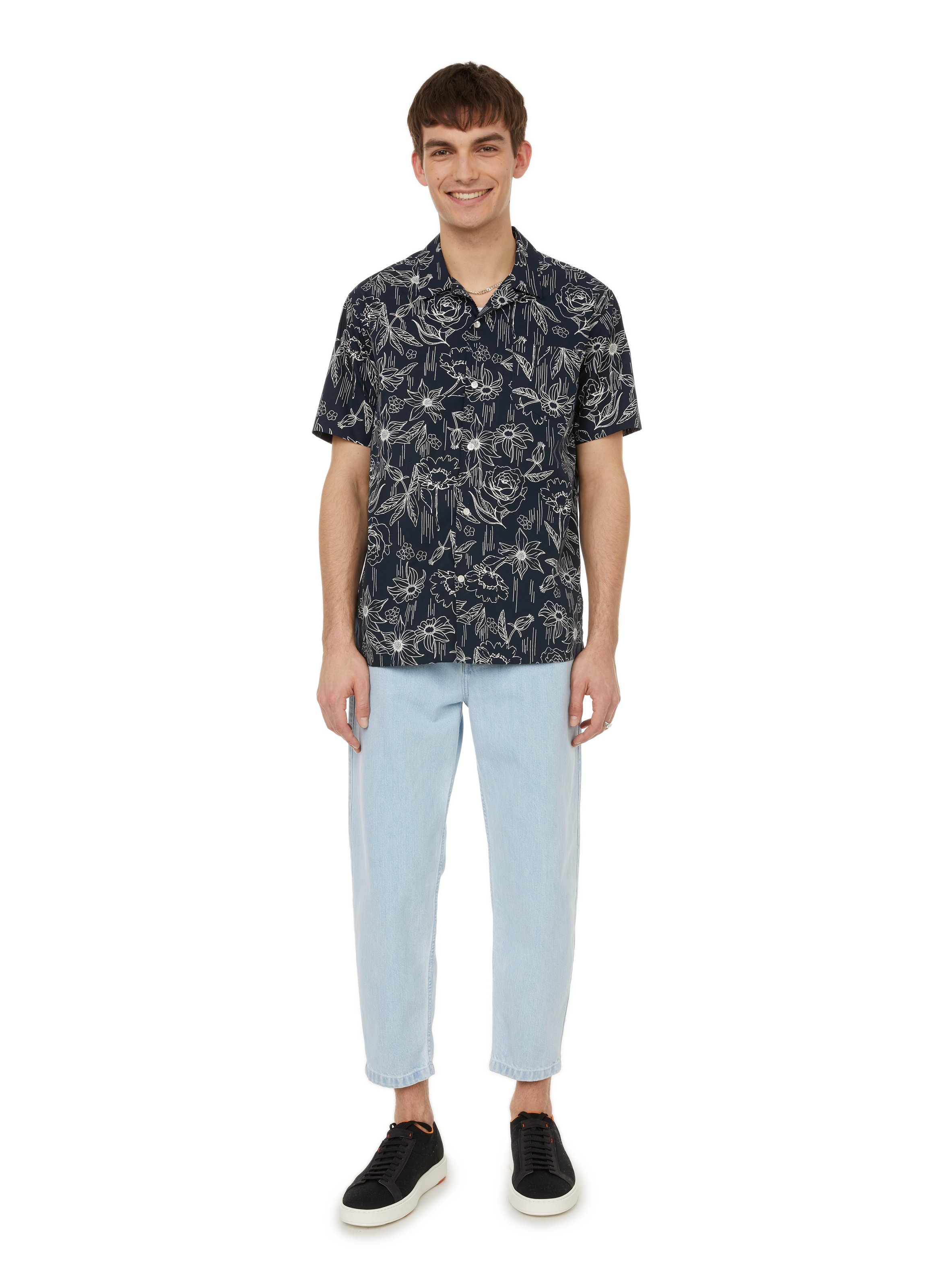 Chemise à imprimé en coton AU PRINTEMPS PARIS Bleu