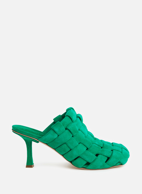 حذاء مفتوح من الجلد باللون الأخضرA.WAKE MODE 