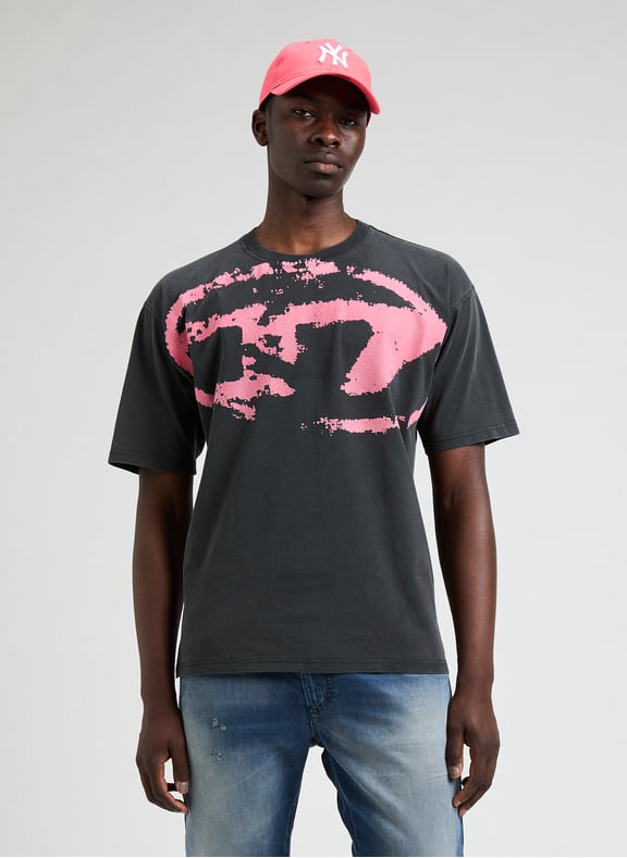 Cotton T-shirt with logo Black by DIESEL DIESEL Cotton T-shirt with logo Black