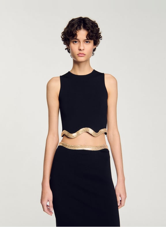 Pull droit Noir by SANDRO SANDRO Pull droit Noir