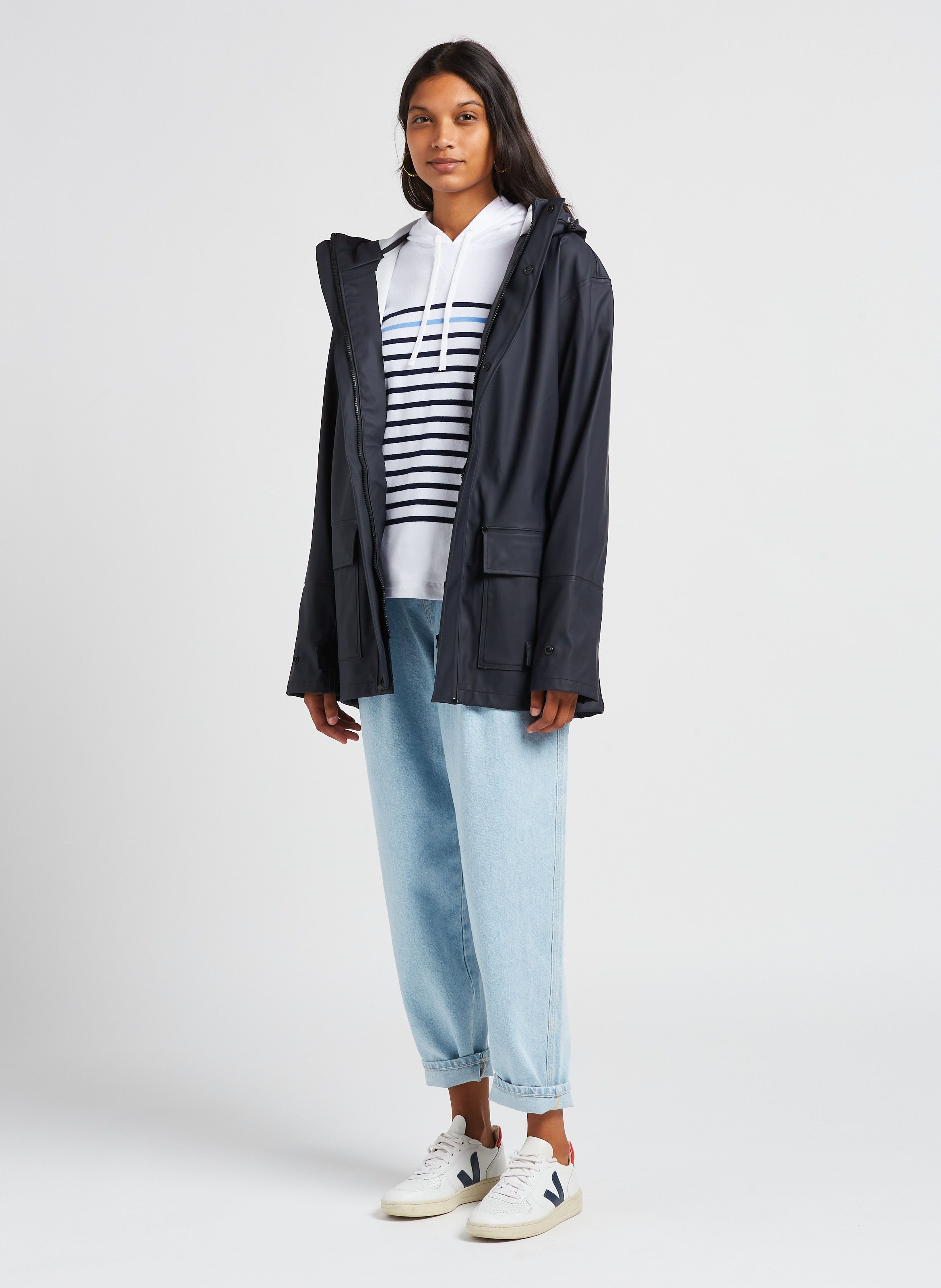 Penmarch hooded raincoat ARMOR-LUX Blue