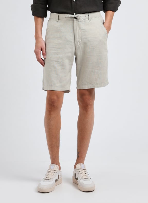 Short en coton et lin Vert by SELECTED SELECTED Short en coton et lin Vert