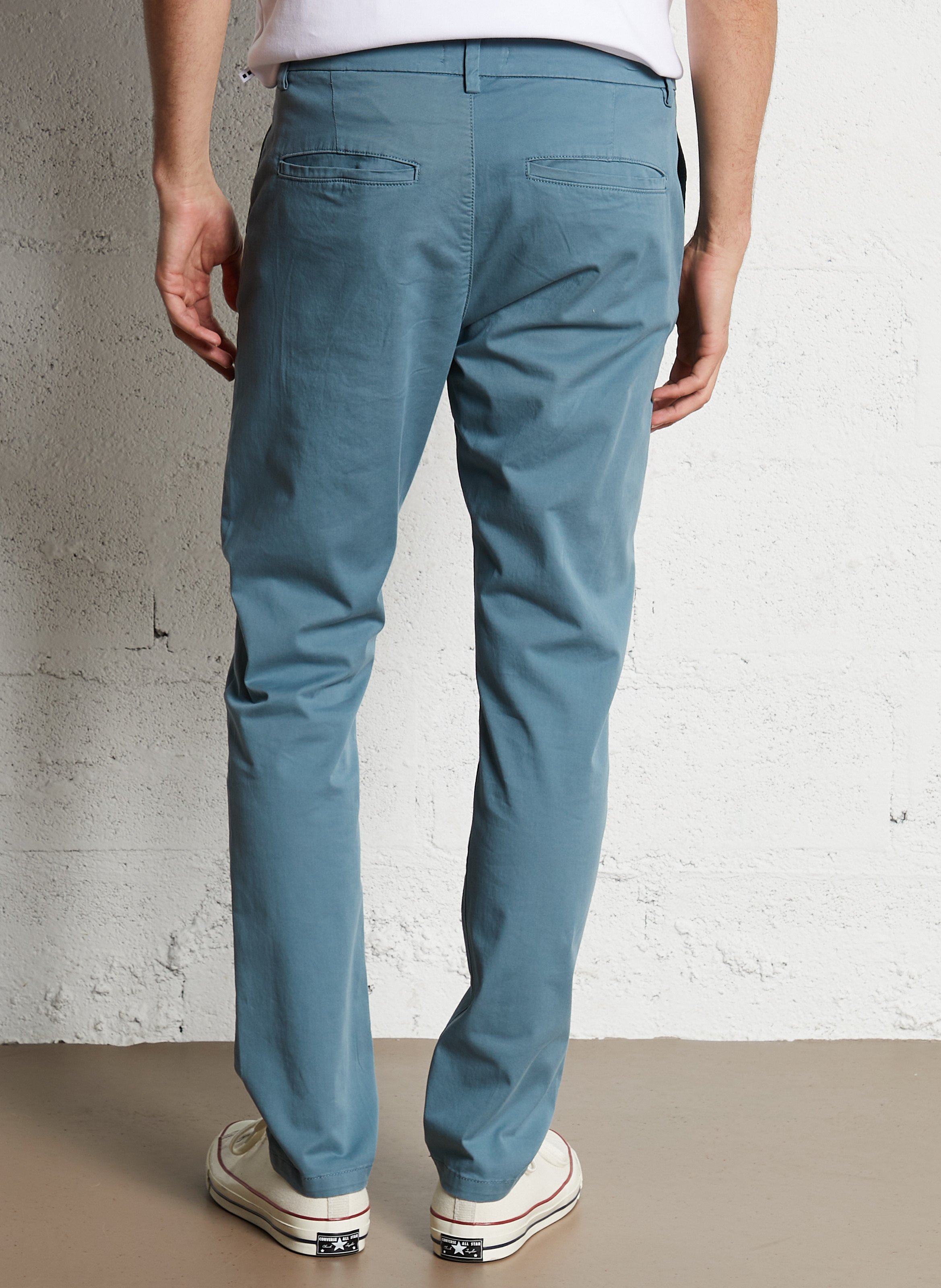 Pantalon droit en coton mélangé IKKS Bleu