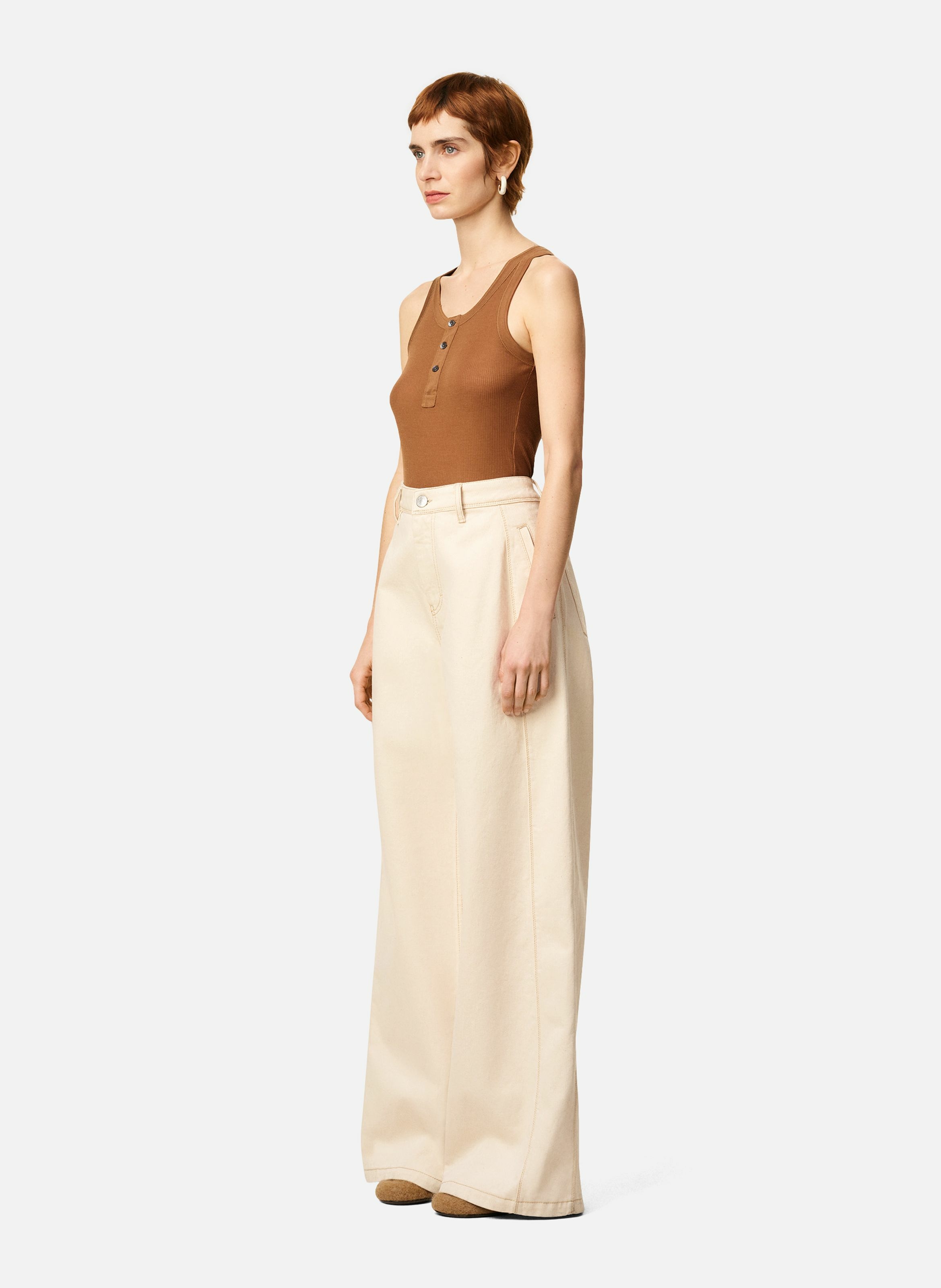 Jean coupe très large en coton AMI PARIS Blanc