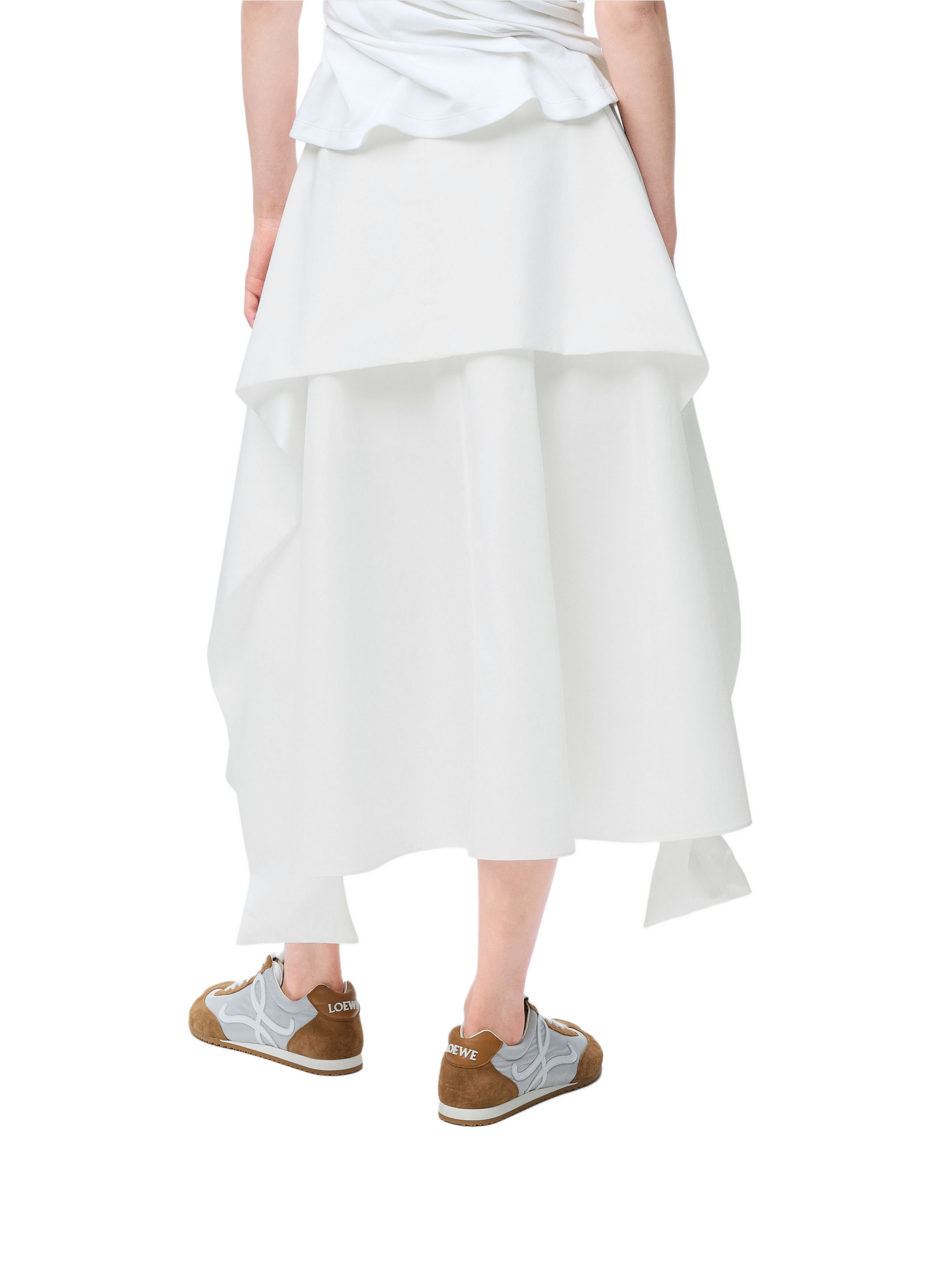 Cotton wrap skirt LOEWE White