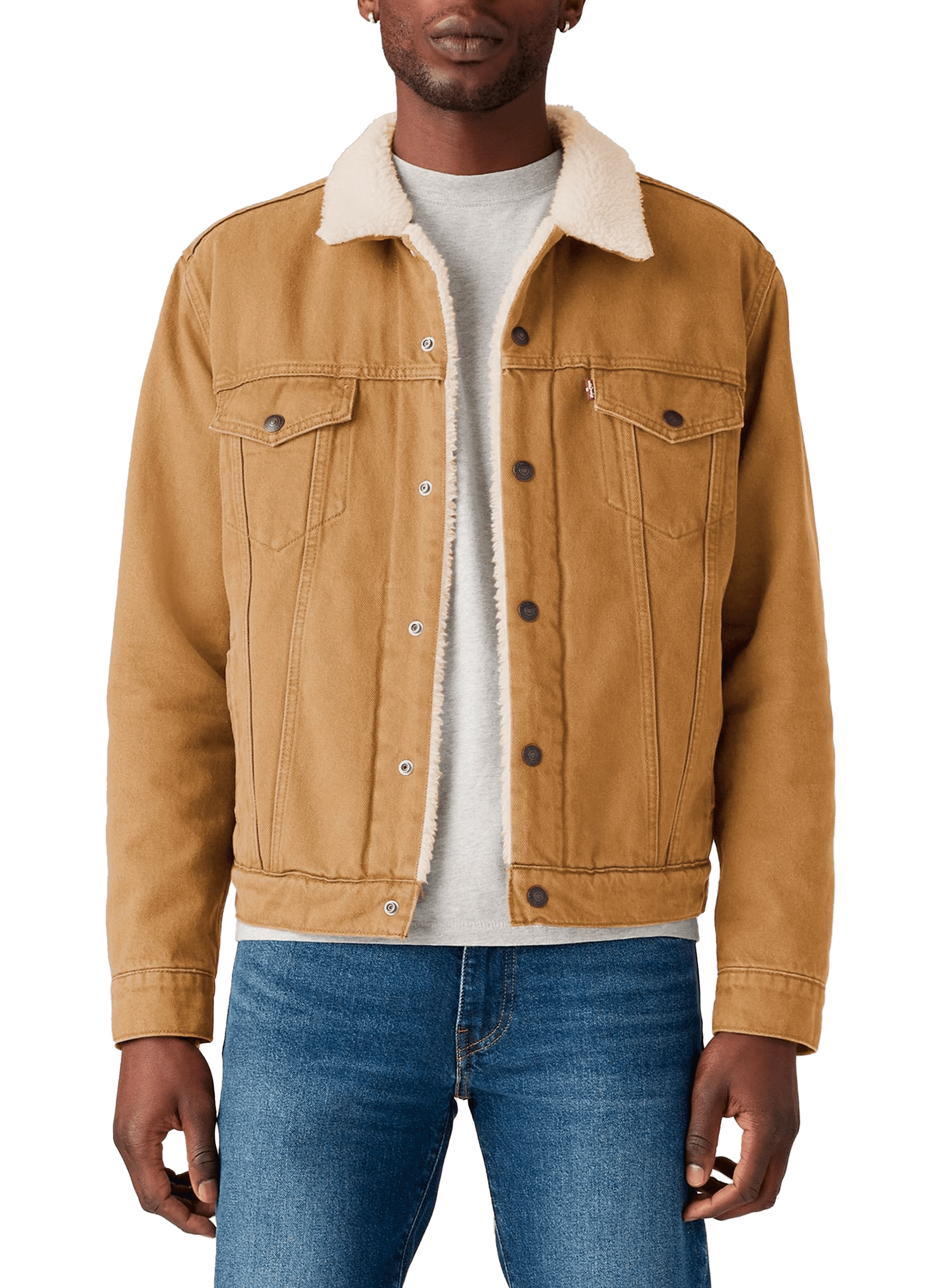 LEVI'S Fleece-lined denim jacket Brown