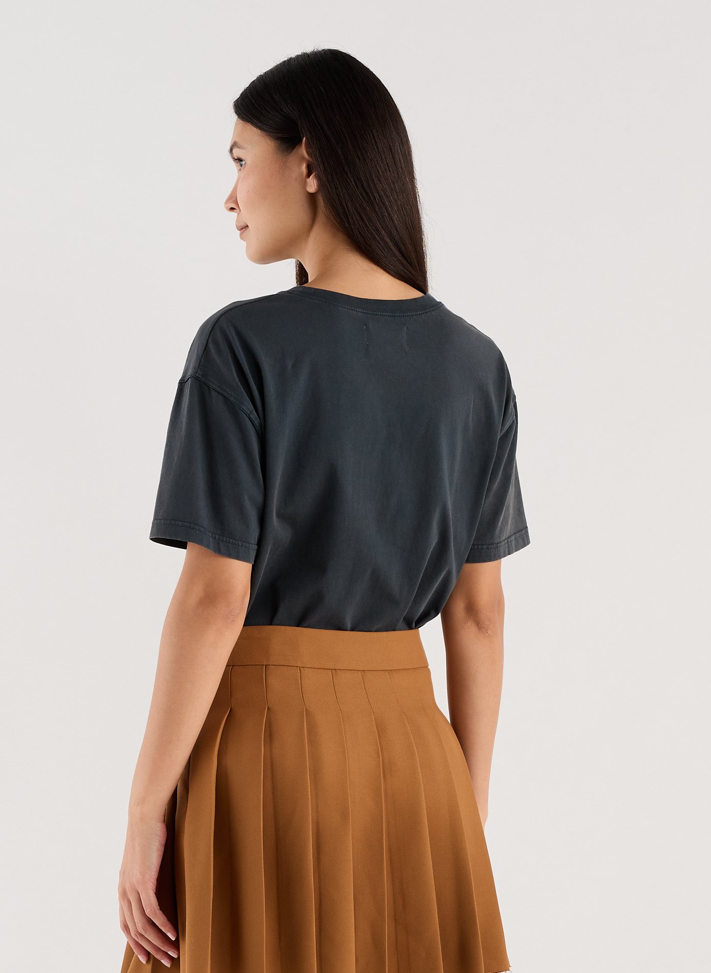 T-shirt Vintage col rond en coton SAISON 1865 Gris