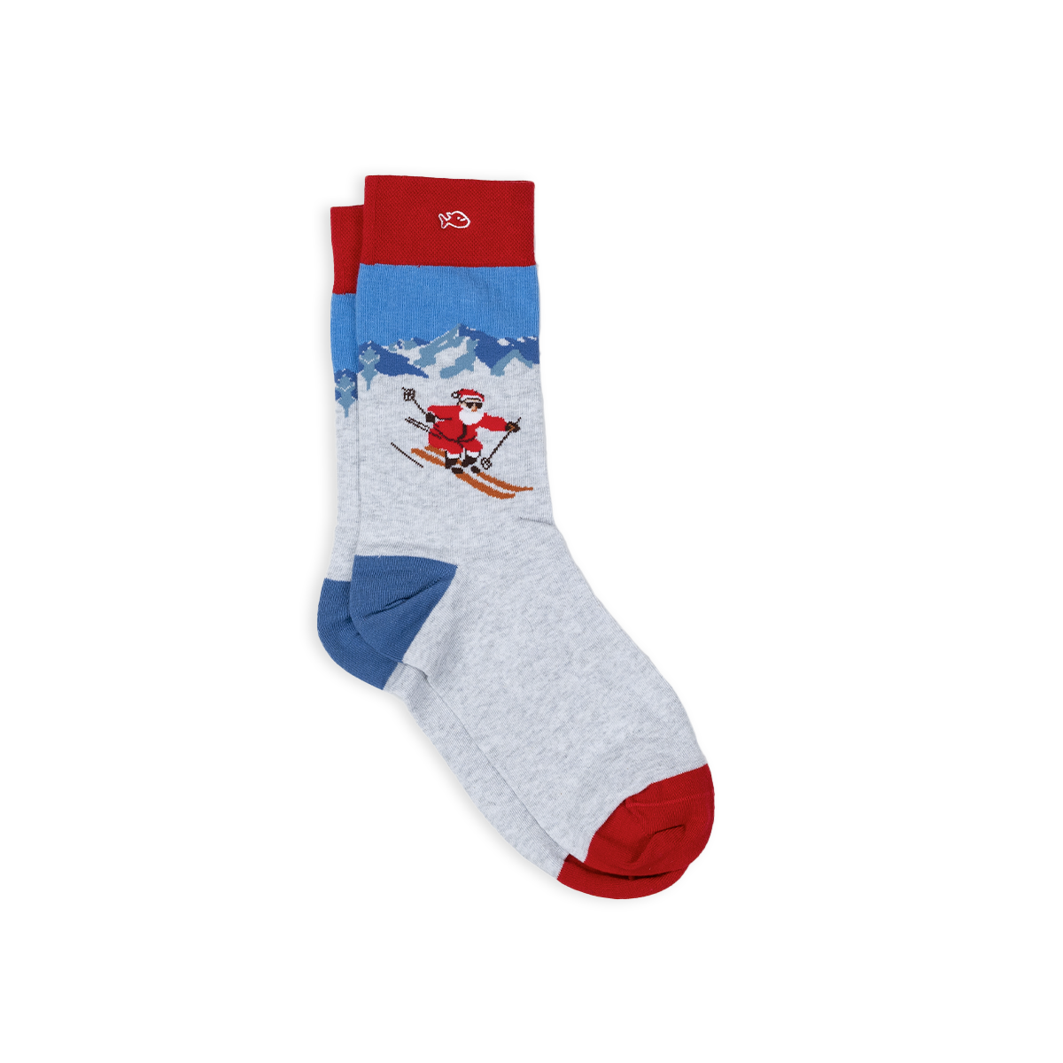 Chaussettes en coton peigné à motifs BILLYBELT Gris