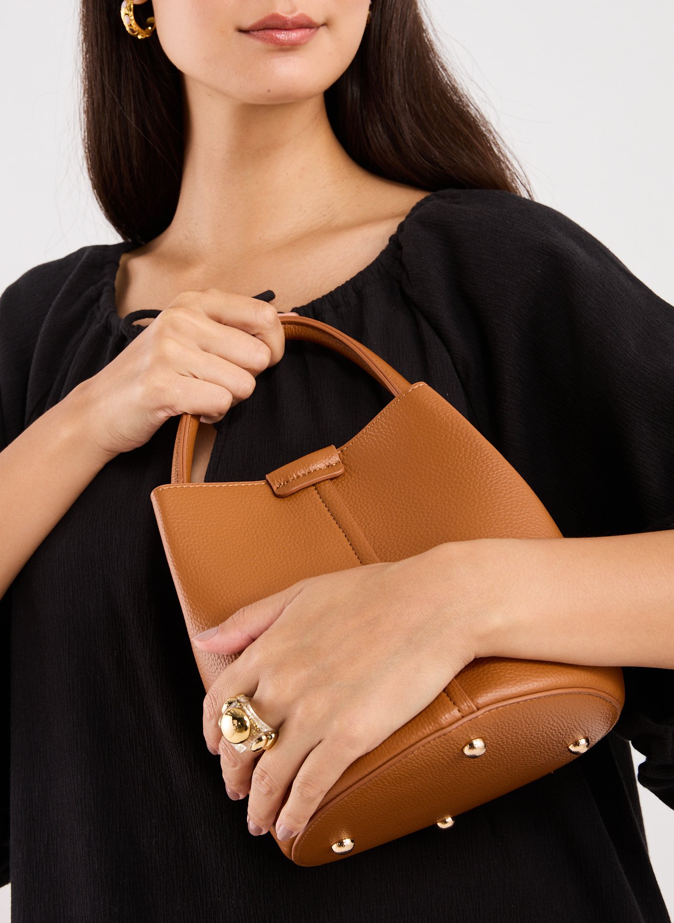 Sac sceau craquelé AU PRINTEMPS PARIS Marron