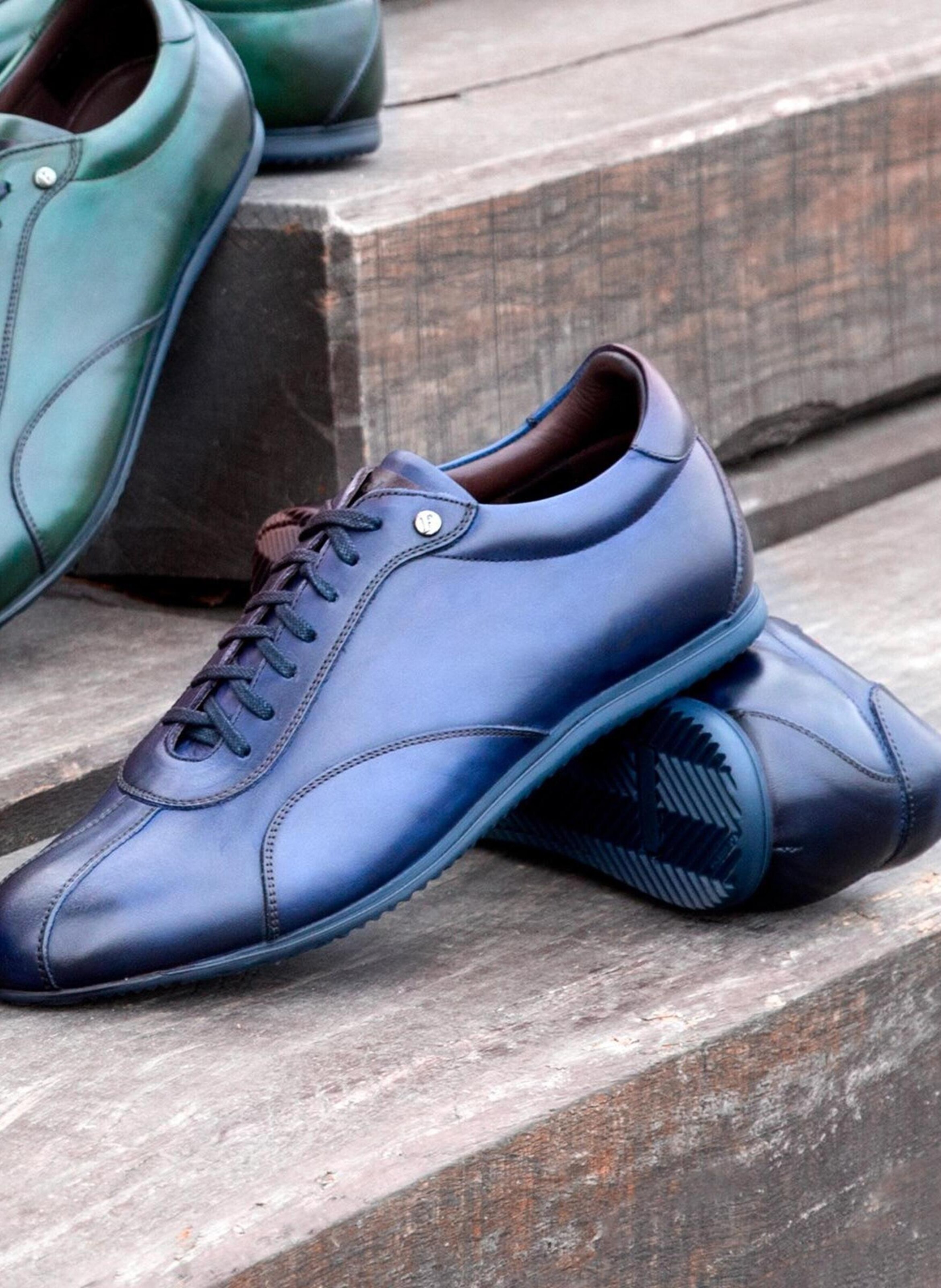 Sneakers cuir copan FINSBURY Bleu