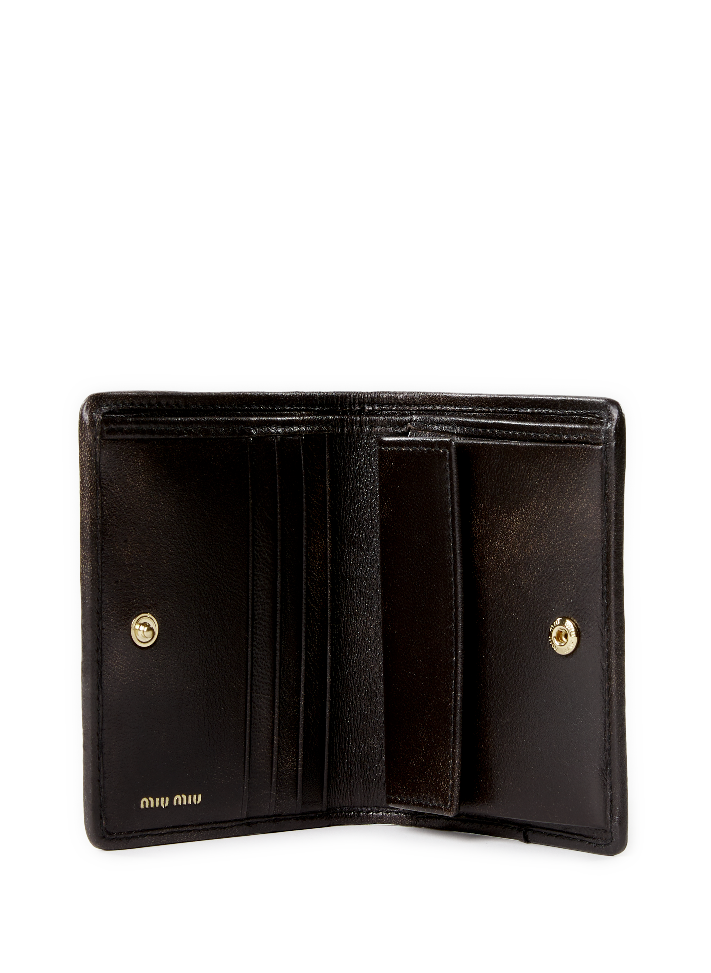 Portefeuille en cuir  MIU MIU Marron