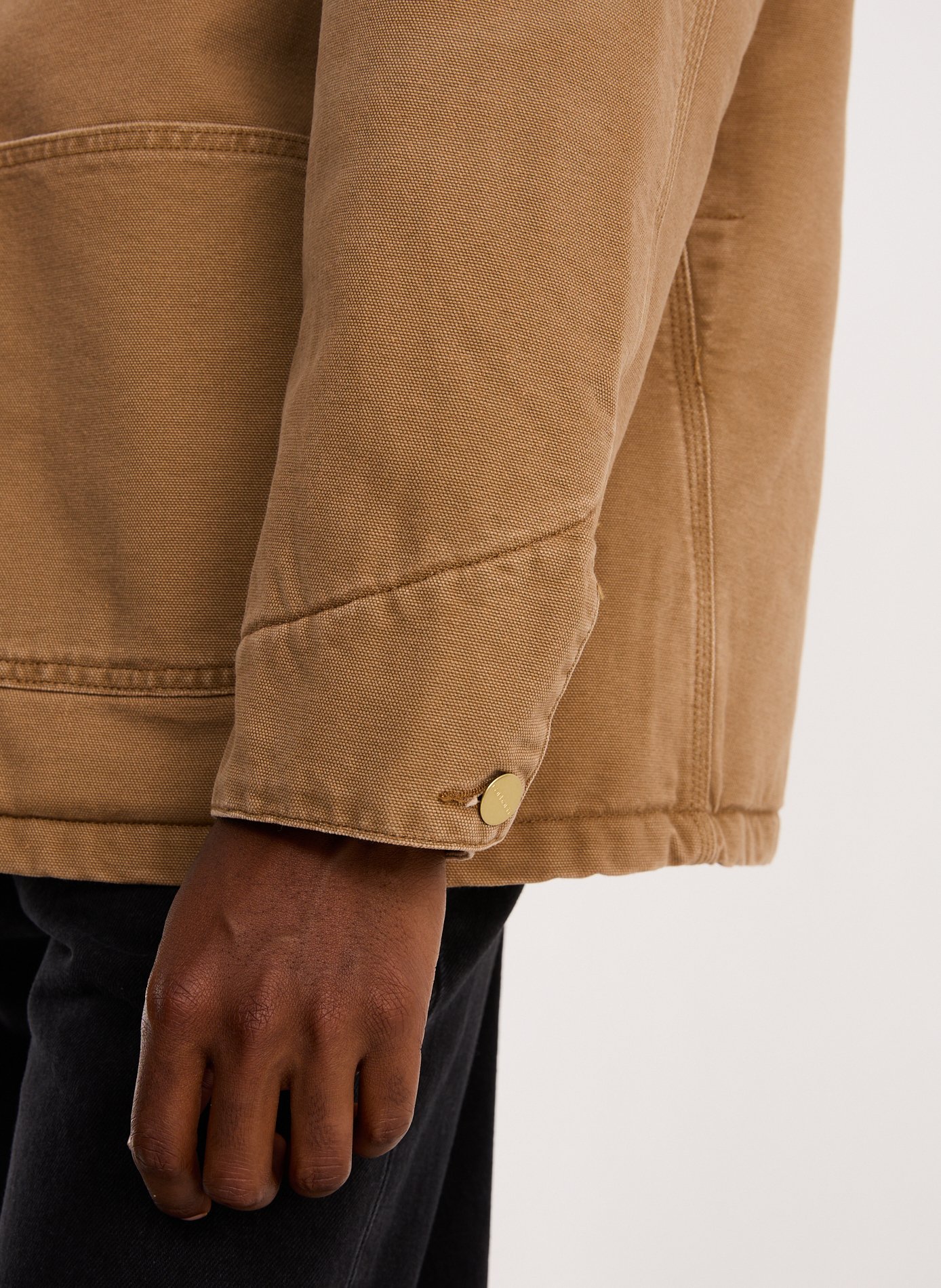 Veste ample à col contrasté en denim de coton CARHARTT WIP Beige