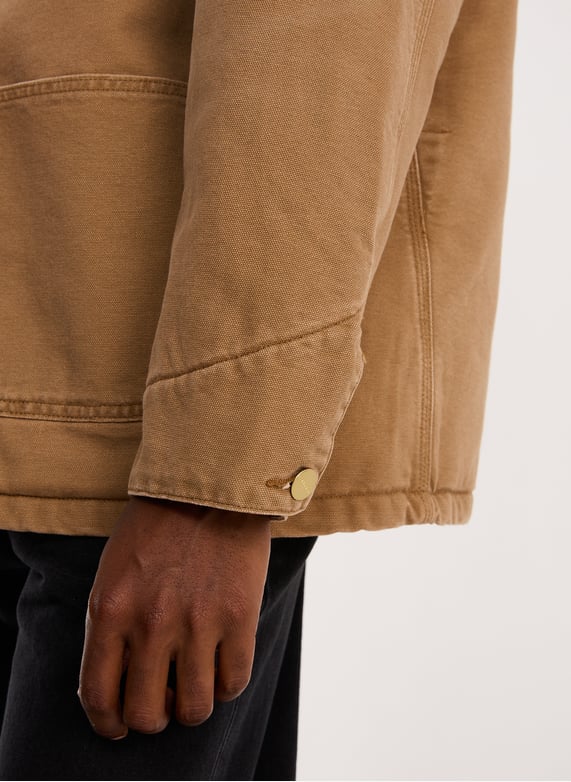 Veste ample à col contrasté en denim de coton | Beige by CARHARTT WIP Veste ample à col contrasté en denim de coton Beige