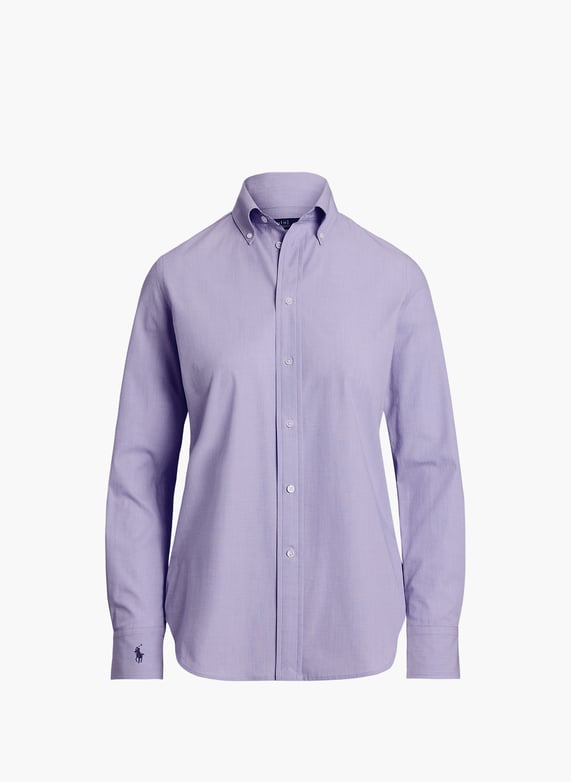 Polo ralph lauren purple cotton blend shirt with American collar - Women | Printemps Polo ralph lauren purple cotton blend shirt with American collar - Women | Printemps